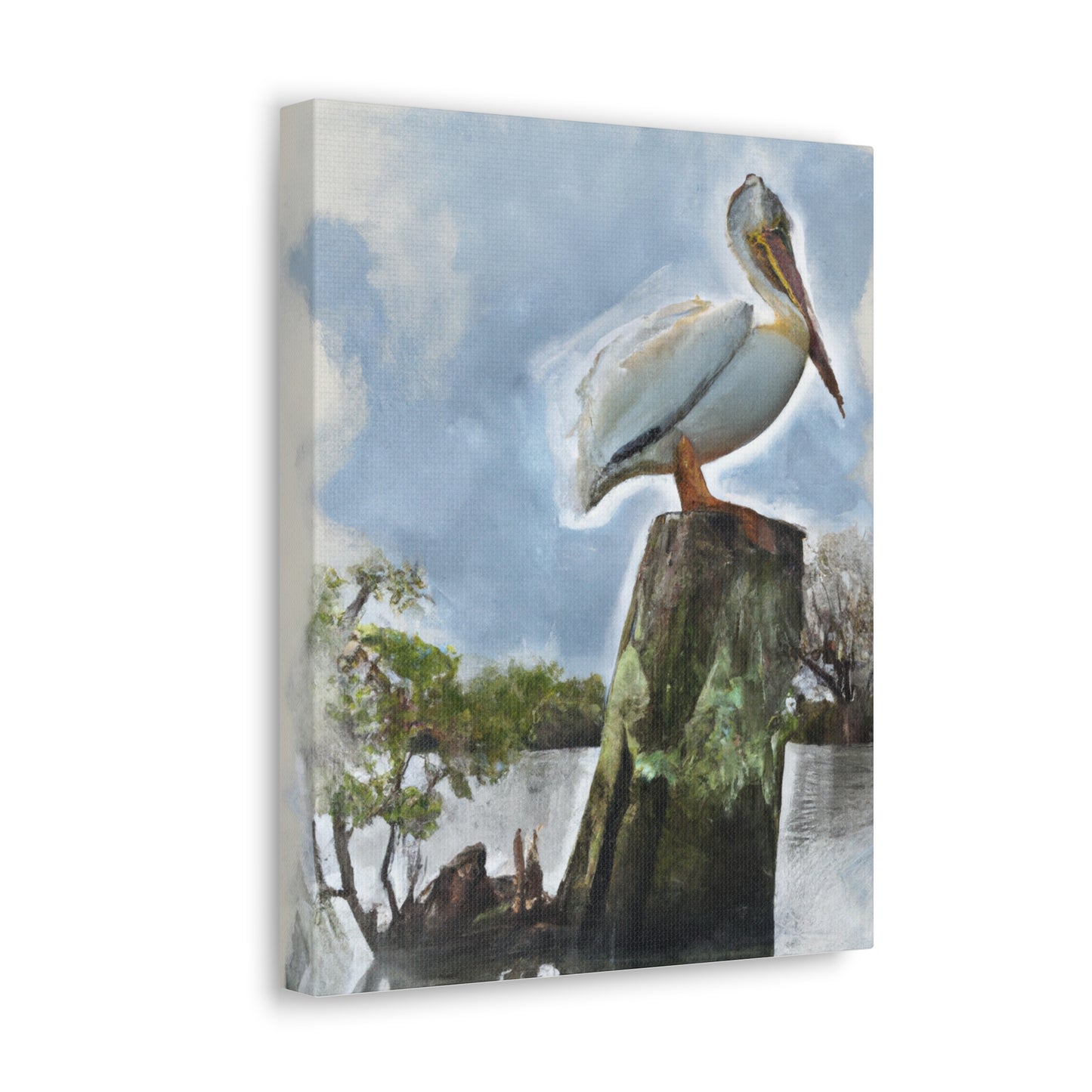 Aquatic Pelican Sunset - Canvas