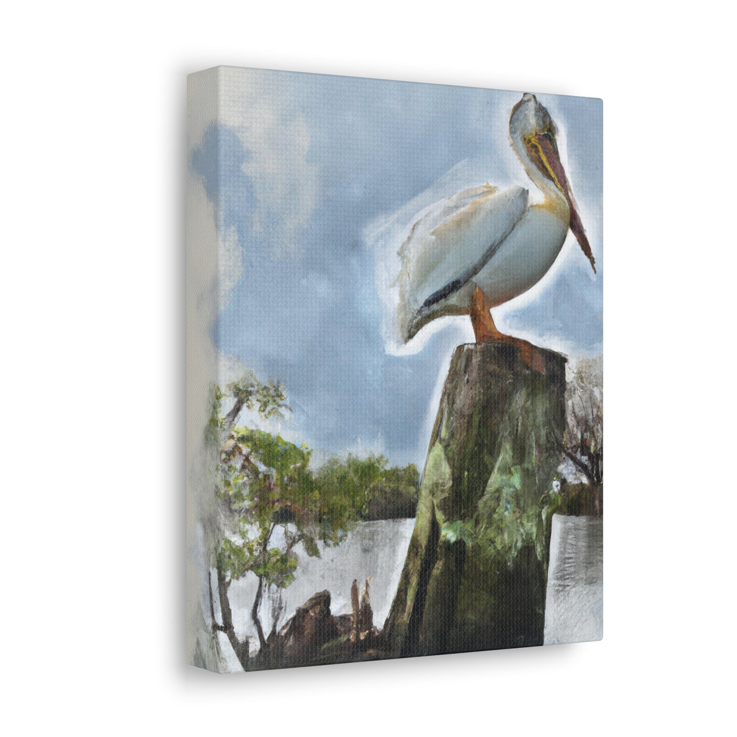 Aquatic Pelican Sunset - Canvas