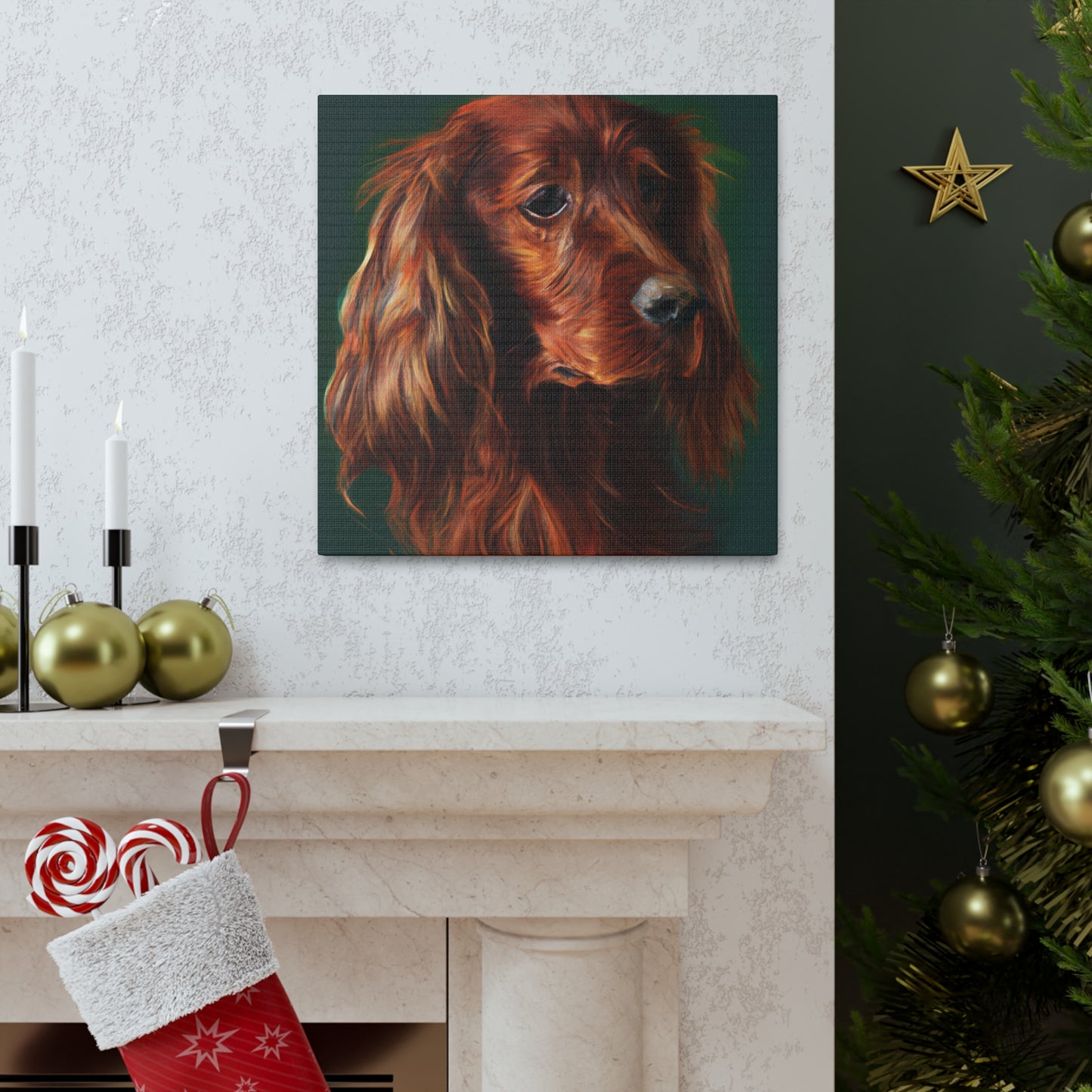 Vibrant Emerald Setter - Canvas