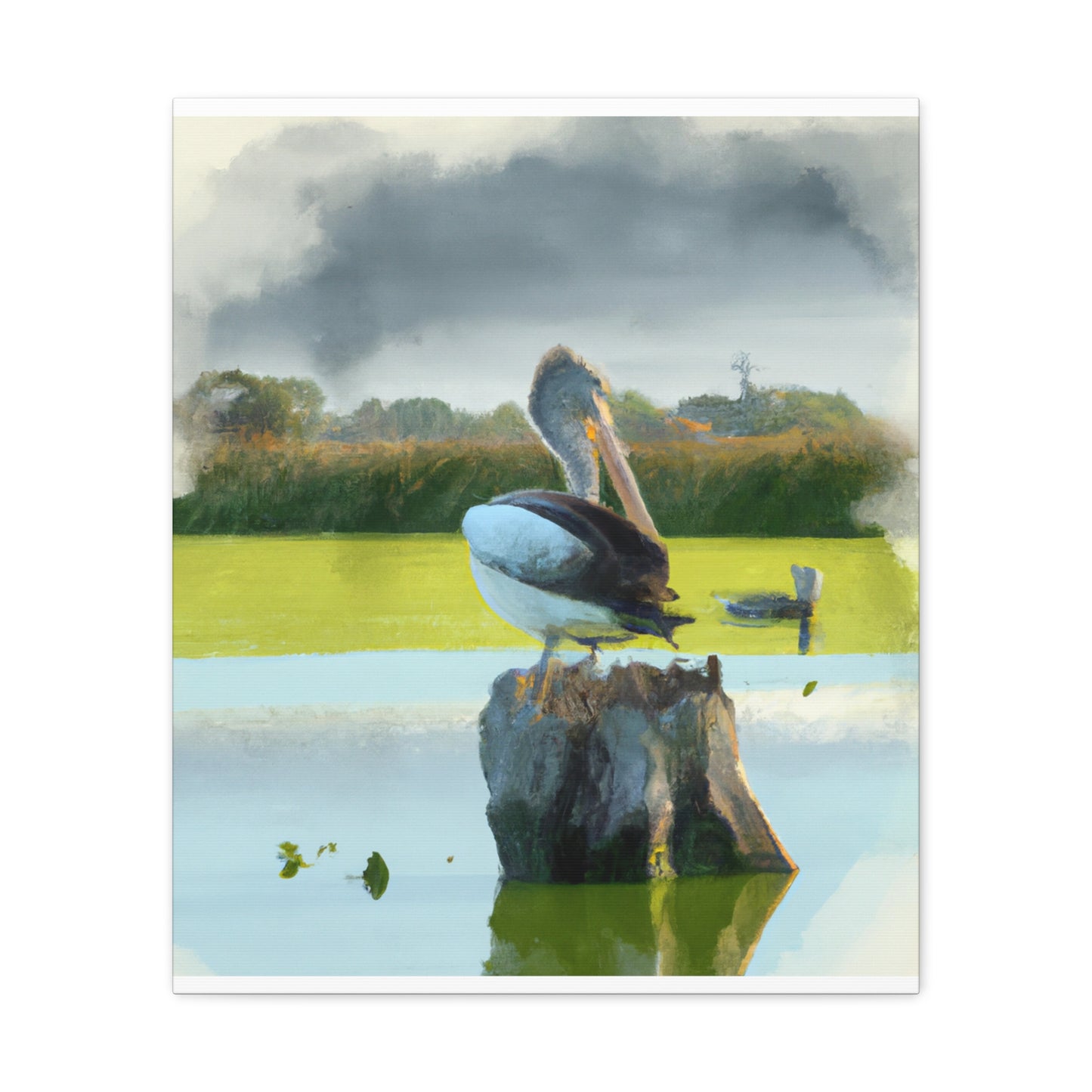 Aquatic Pelican Dream. - Canvas