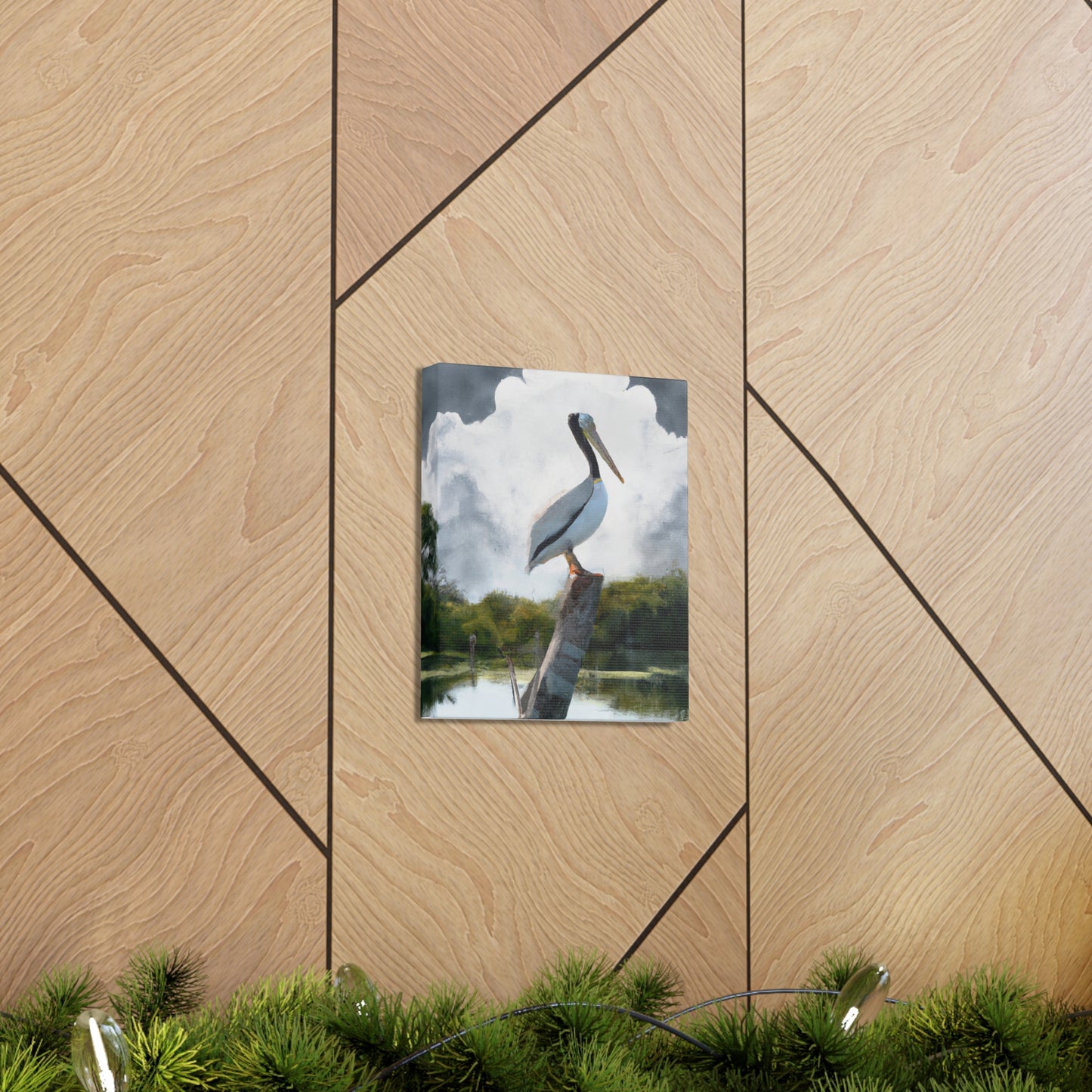 Marshy Pelican Sky. - Canvas