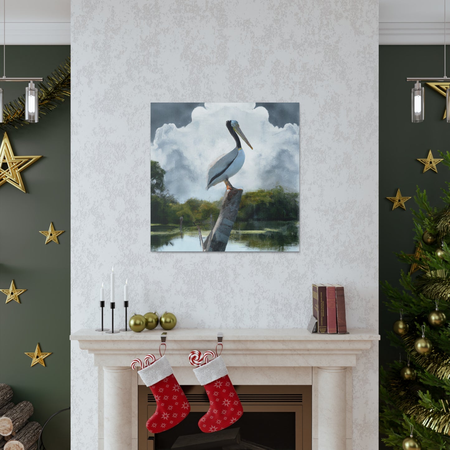 Marshy Pelican Sky. - Canvas