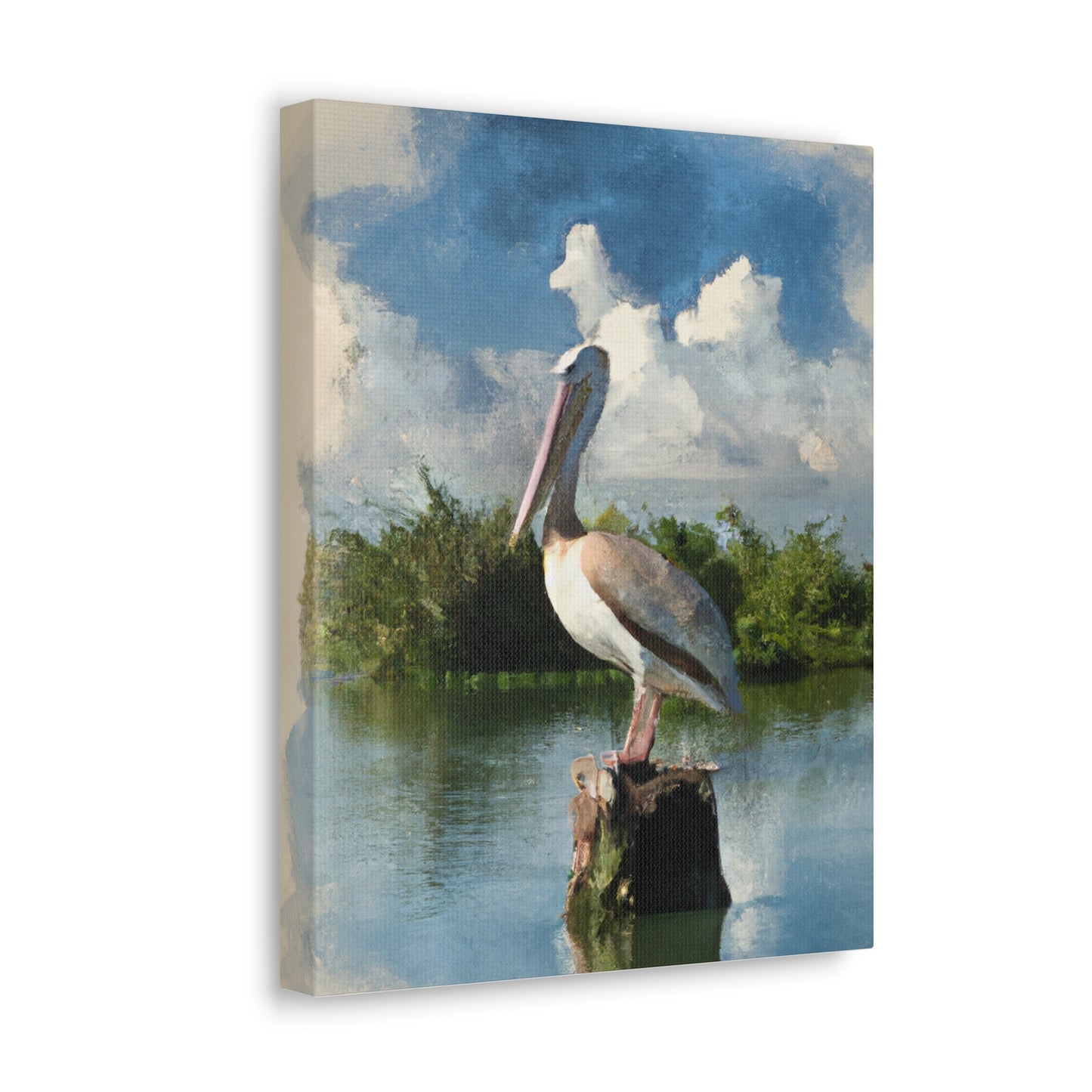 Wetland Pelican Dream. - Canvas