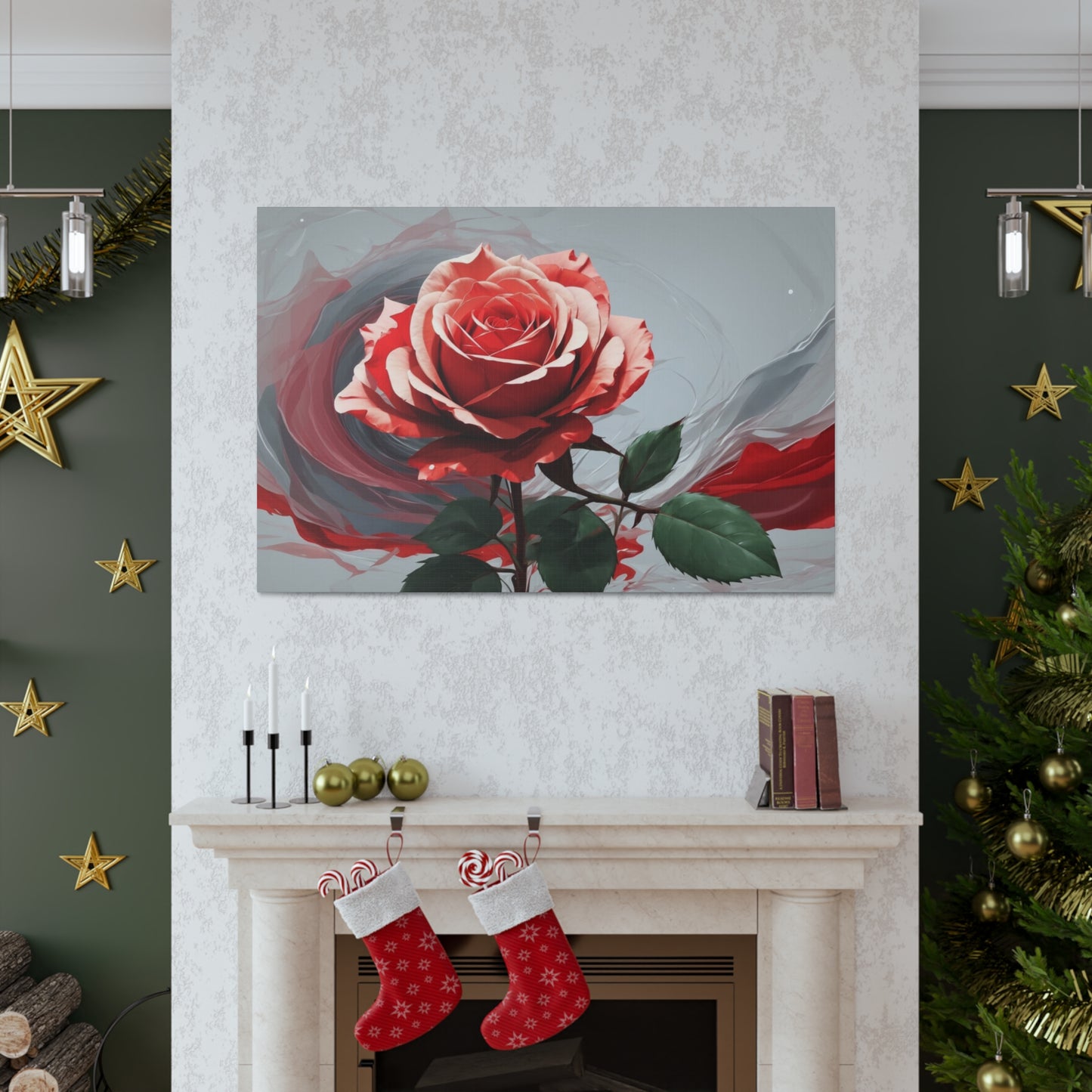 Red Rose Splendor - Canvas