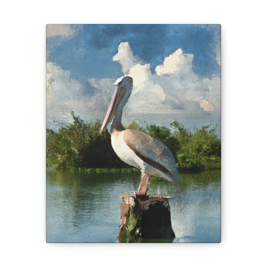 Wetland Pelican Dream. - Canvas