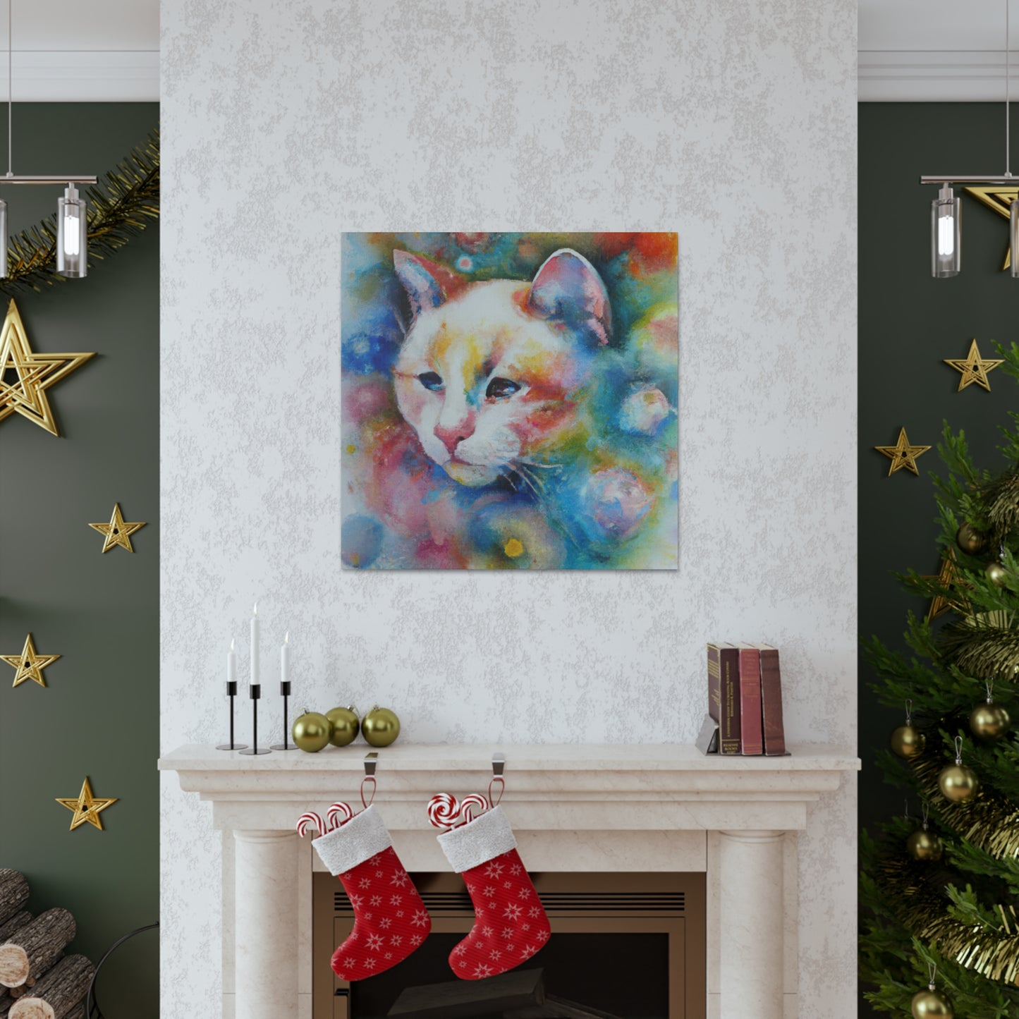 Flowered Feline - Canvas