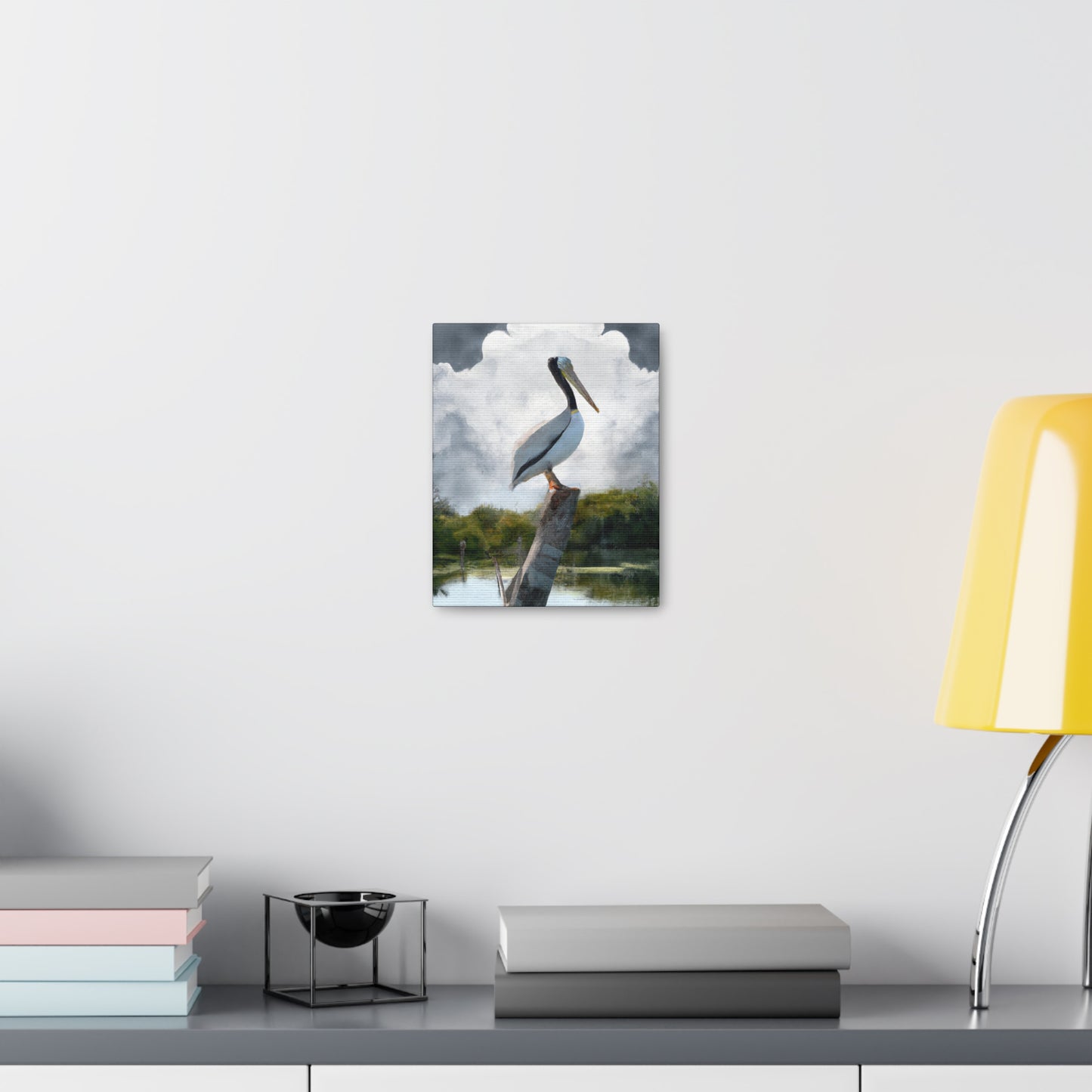 Marshy Pelican Sky. - Canvas