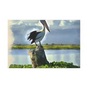 "Aqua Pelican Epic." - Canvas