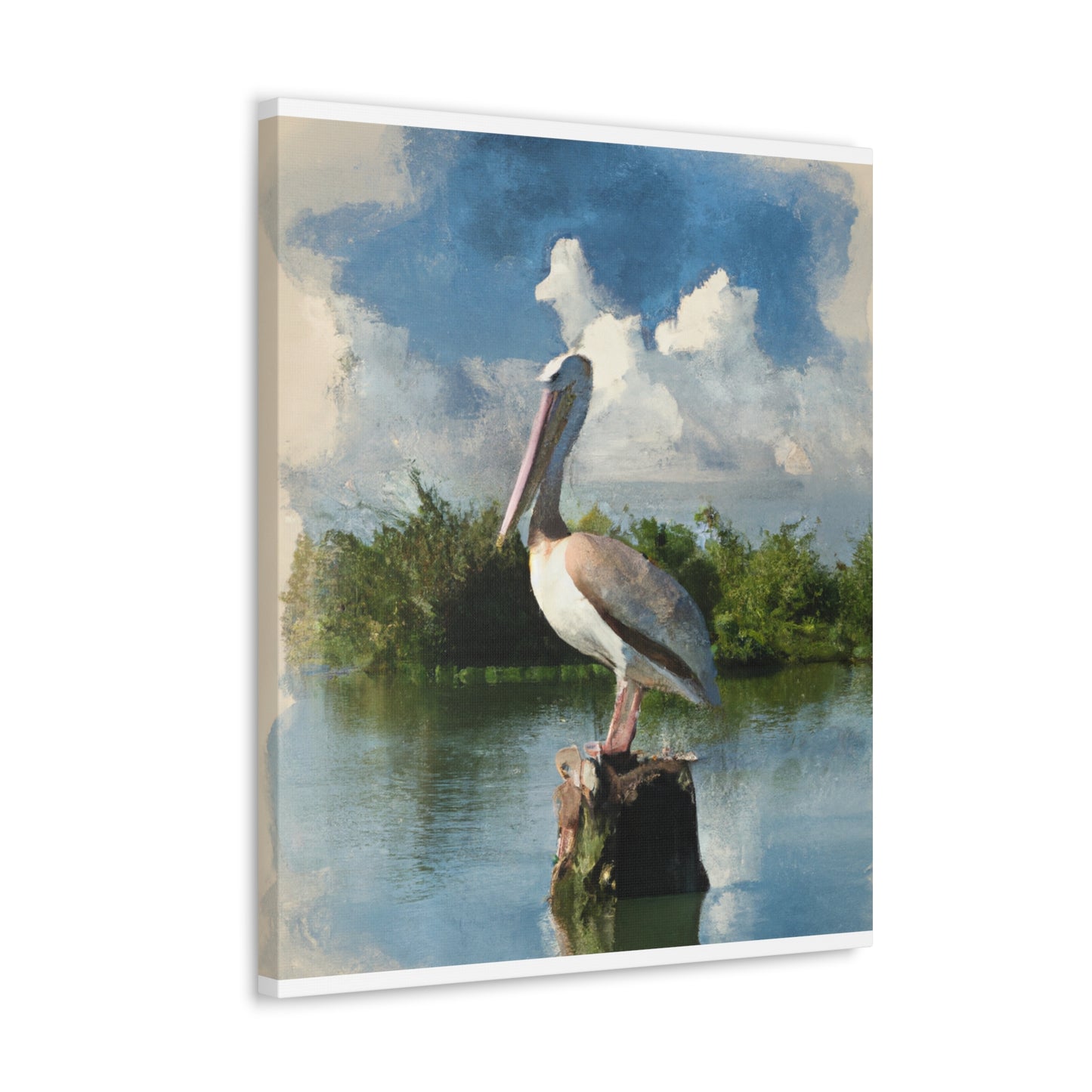 Wetland Pelican Dream. - Canvas