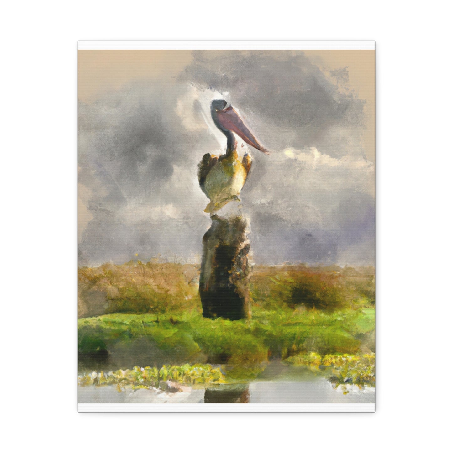 Marshy Pelican Vista - Canvas