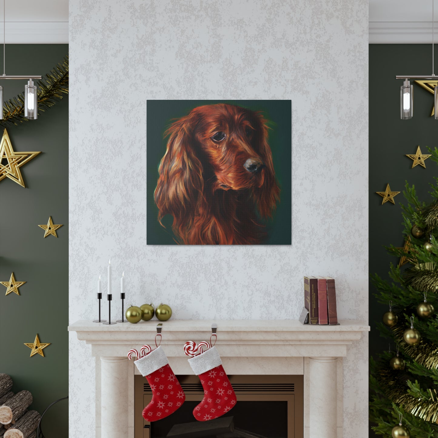 Vibrant Emerald Setter - Canvas
