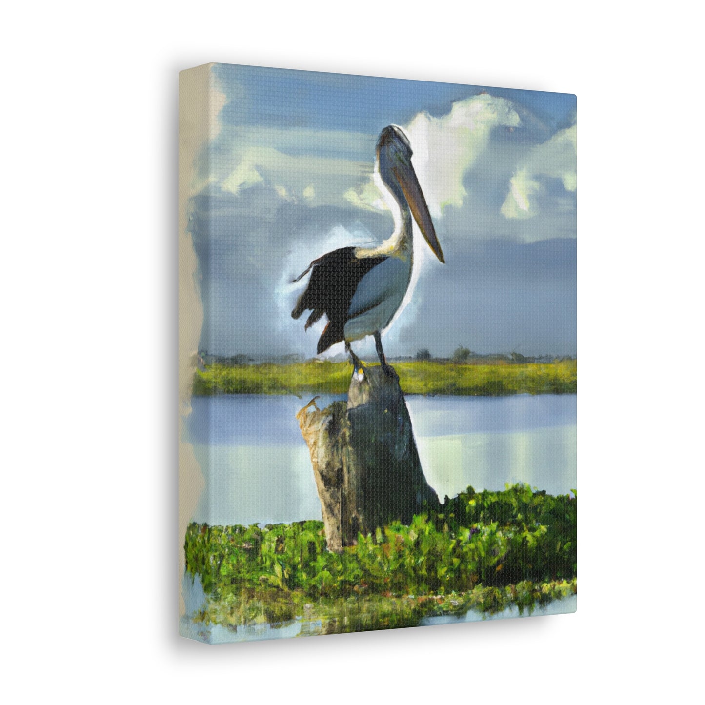 "Aqua Pelican Epic." - Canvas