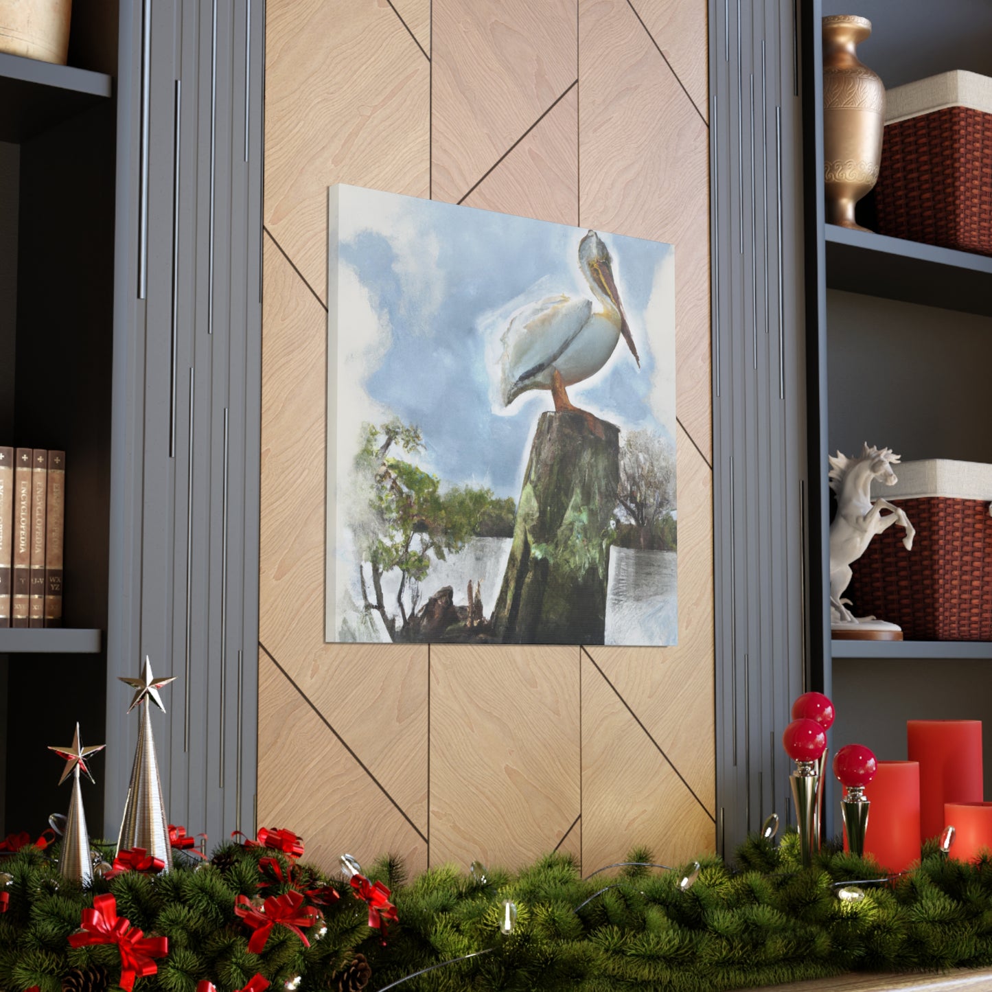 Aquatic Pelican Sunset - Canvas