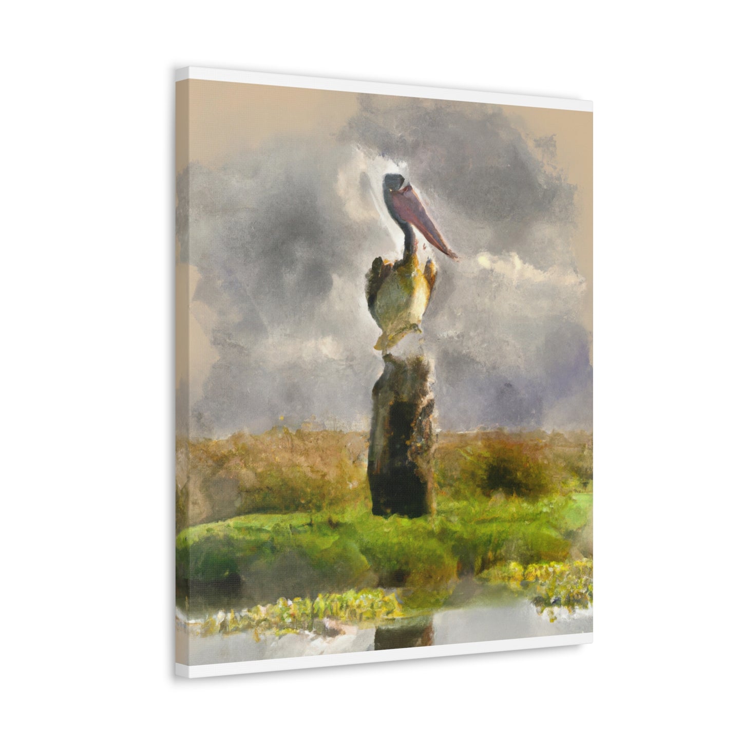 Marshy Pelican Vista - Canvas