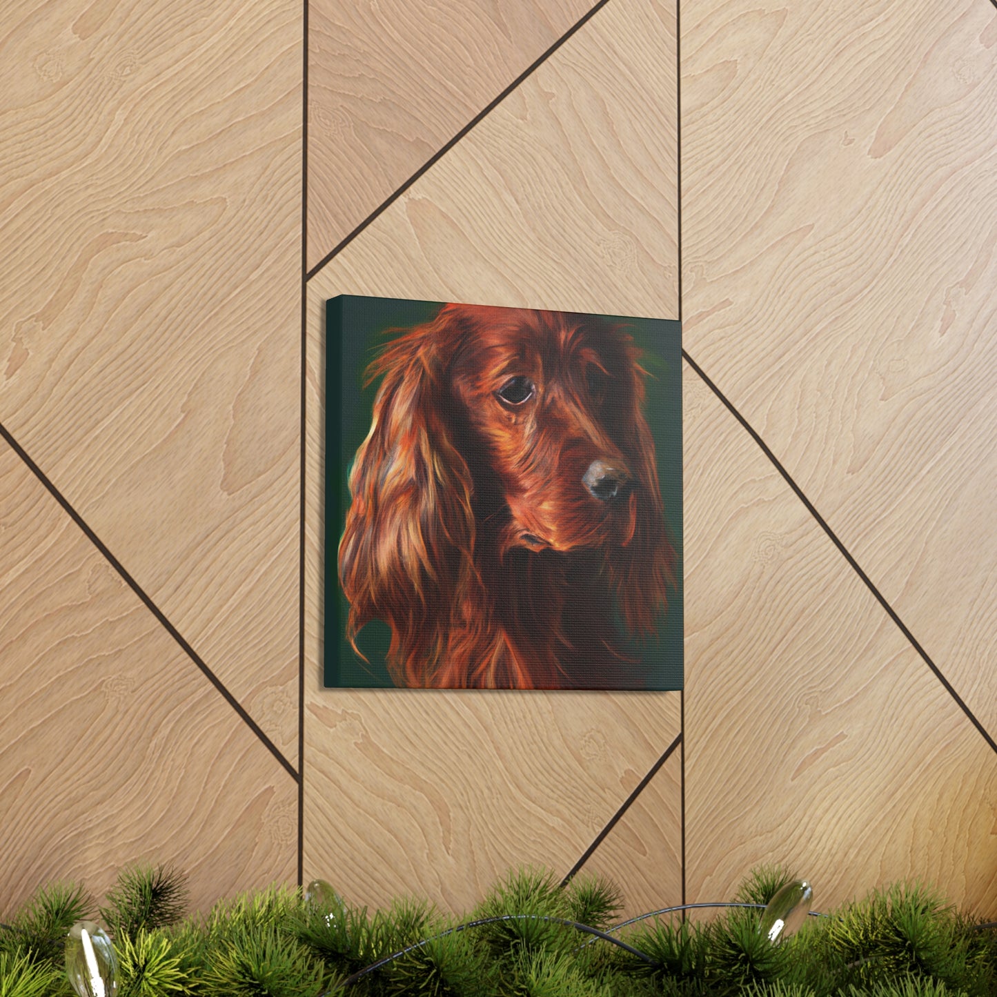 Vibrant Emerald Setter - Canvas