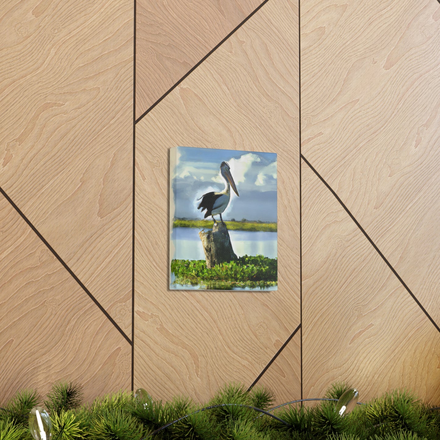 "Aqua Pelican Epic." - Canvas