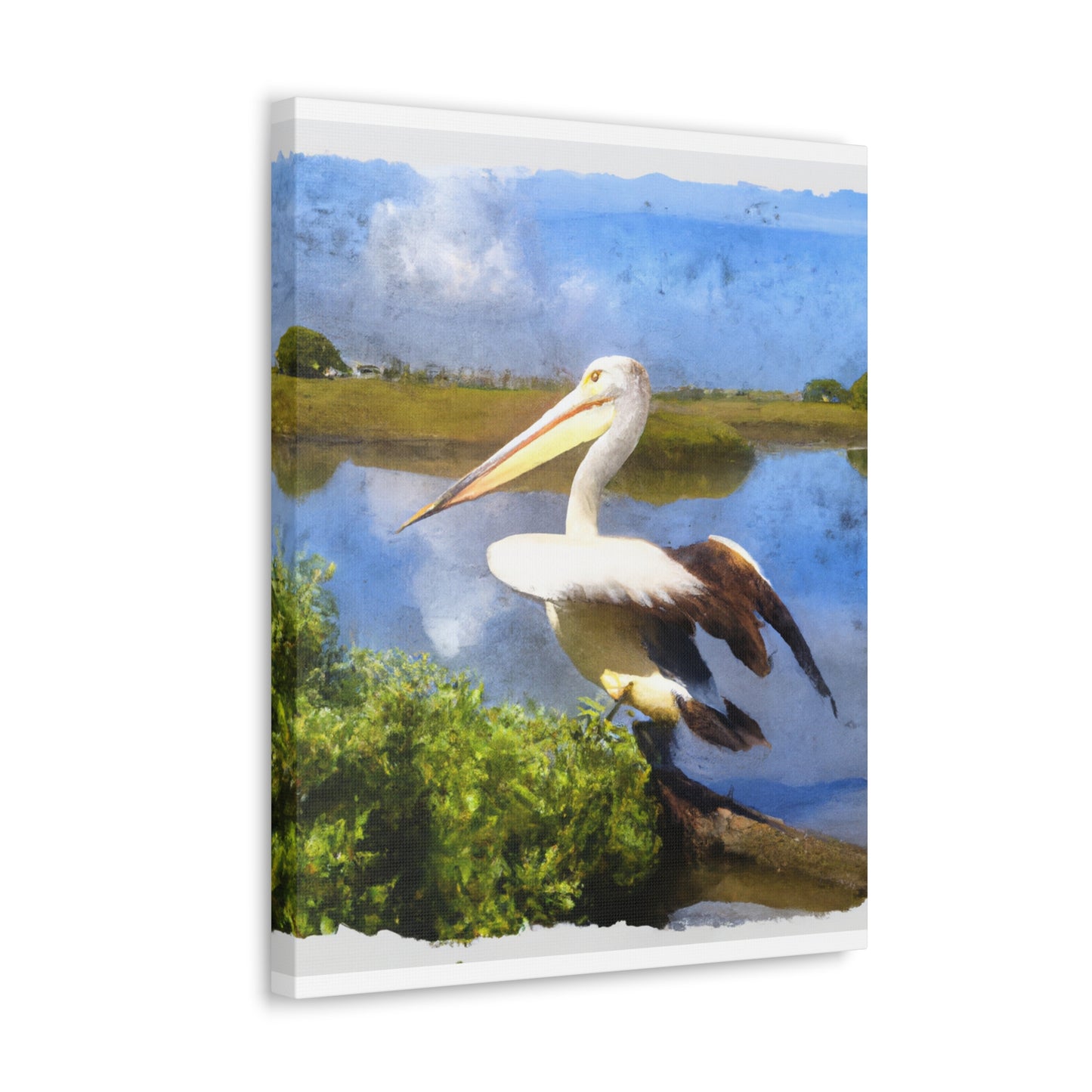 Mystic Marsh Pelican - Canvas