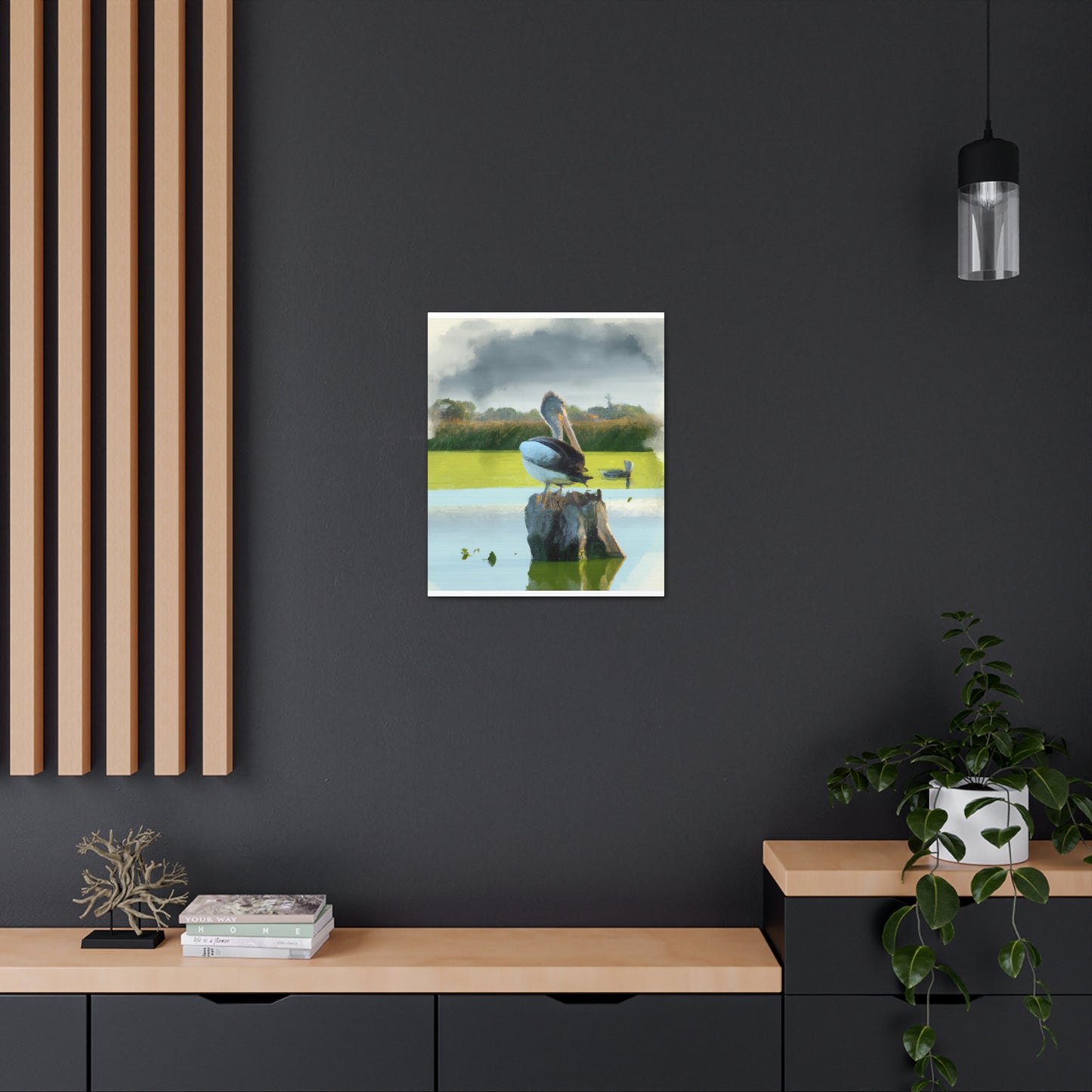 Aquatic Pelican Dream. - Canvas