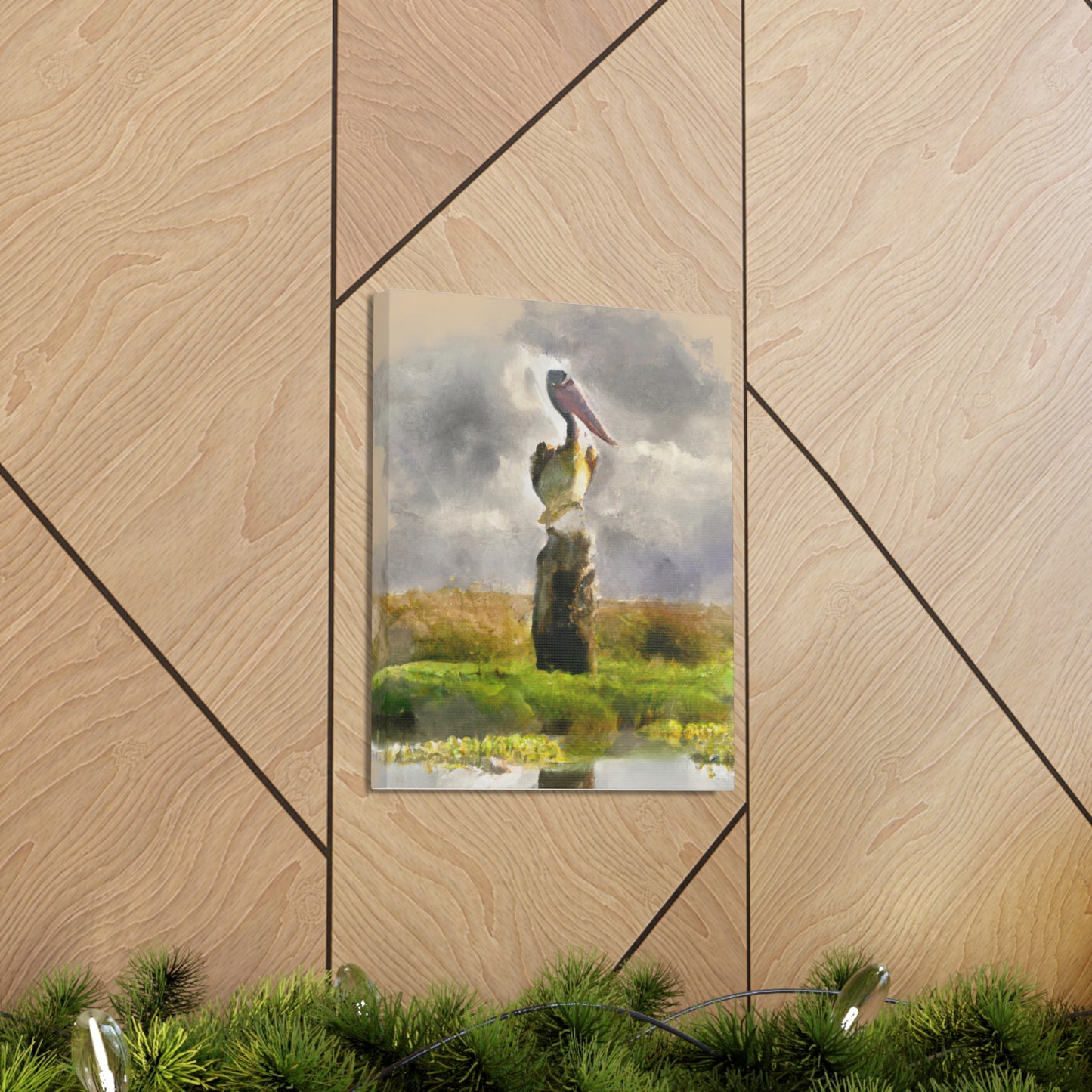 Marshy Pelican Vista - Canvas