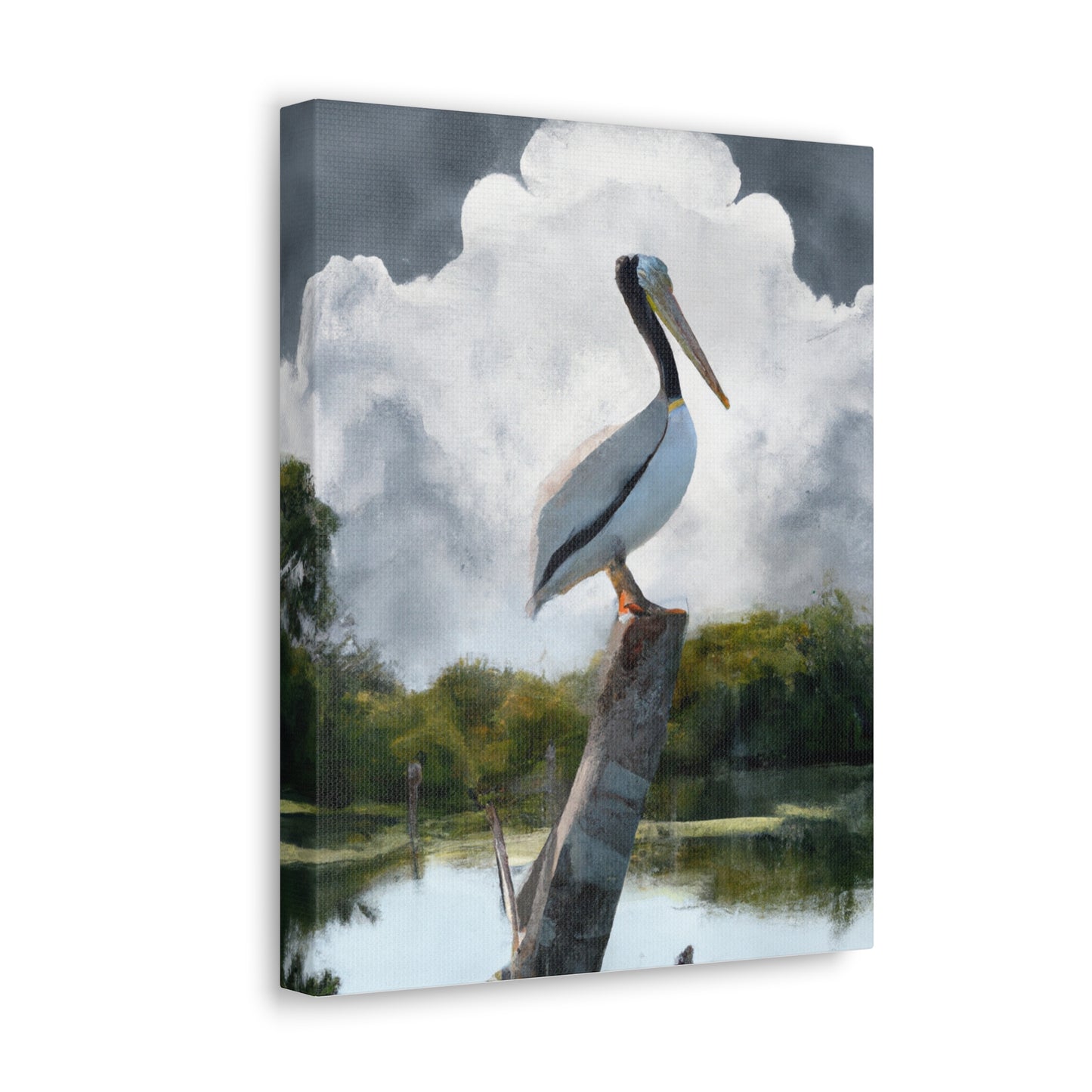 Marshy Pelican Sky. - Canvas