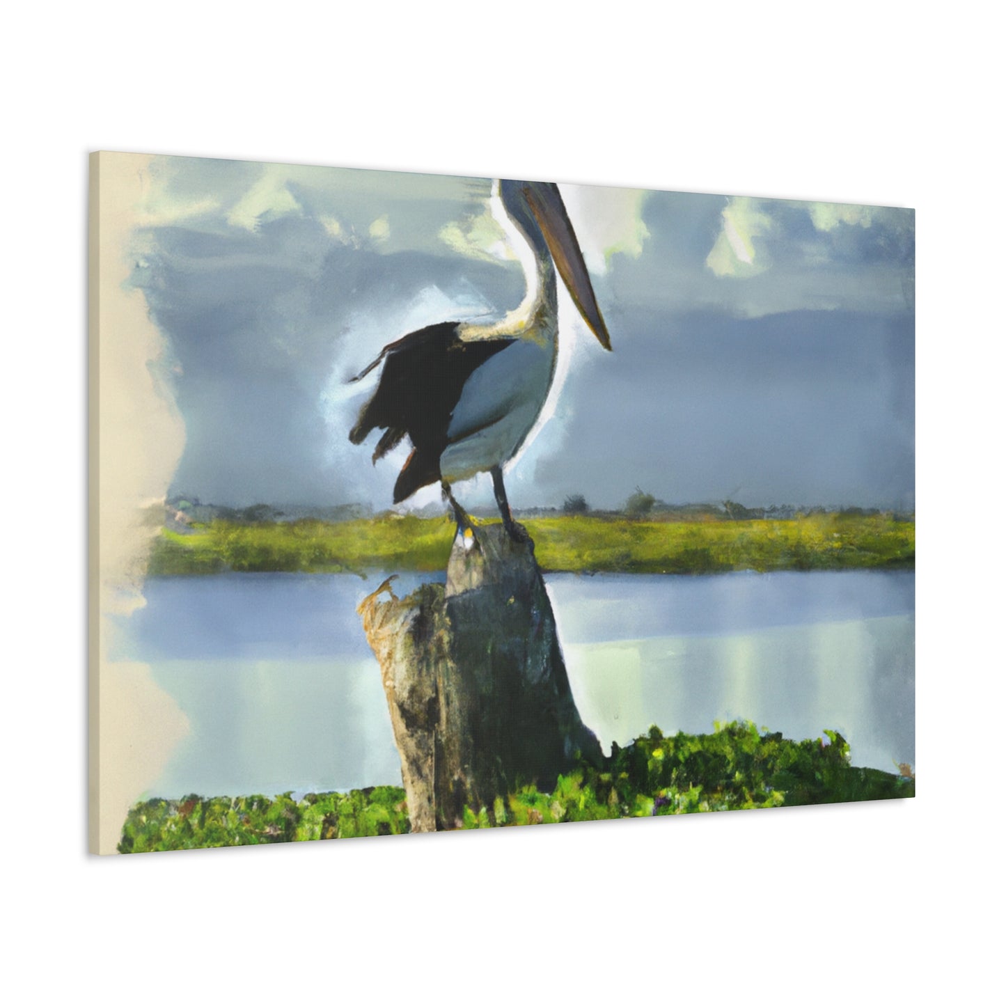 "Aqua Pelican Epic." - Canvas
