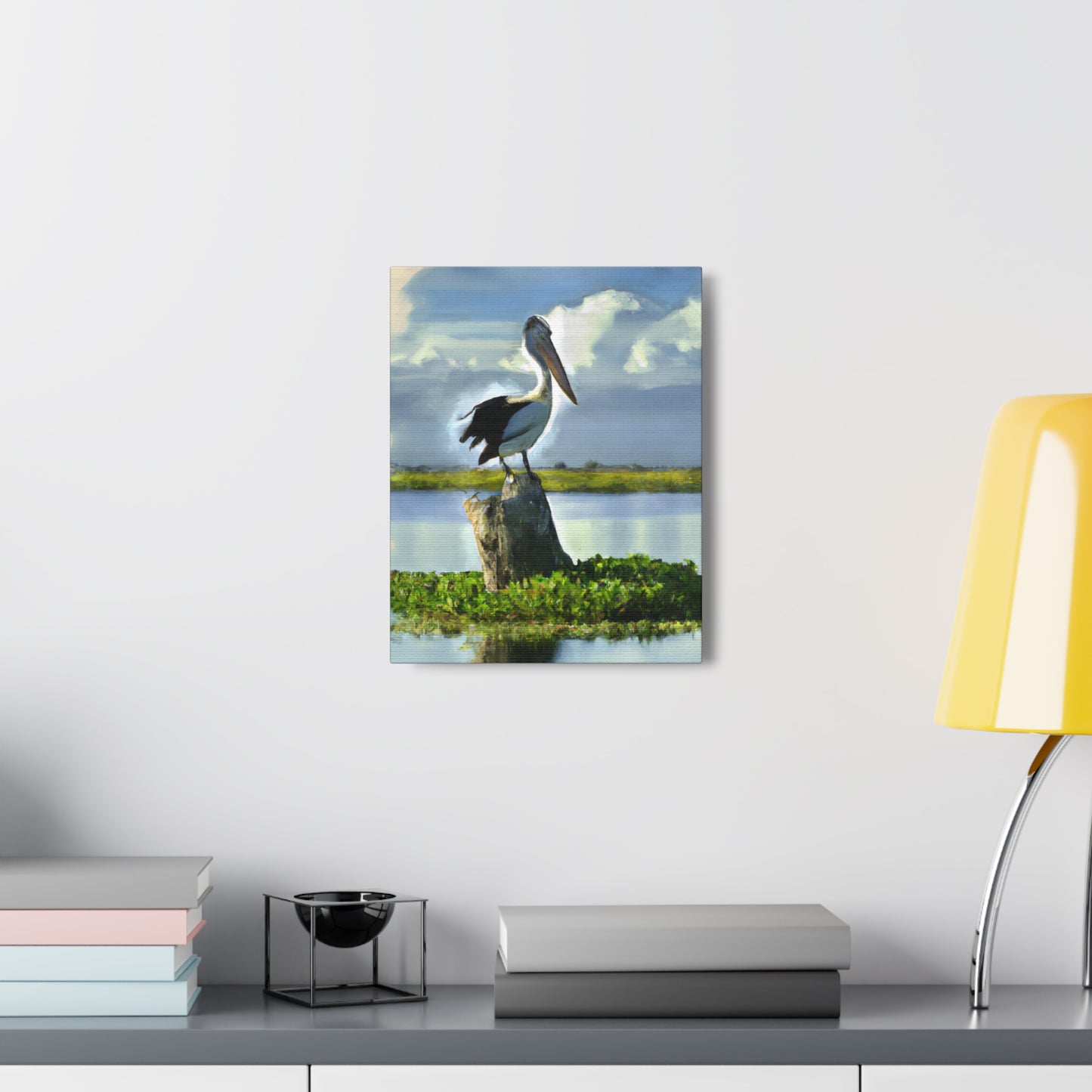 "Aqua Pelican Epic." - Canvas