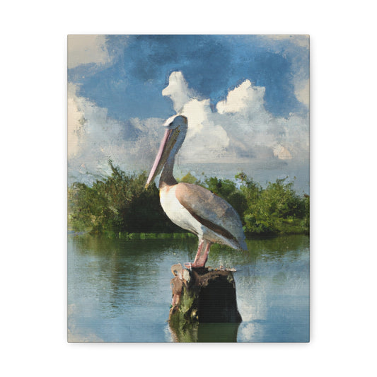 Wetland Pelican Dream. - Canvas