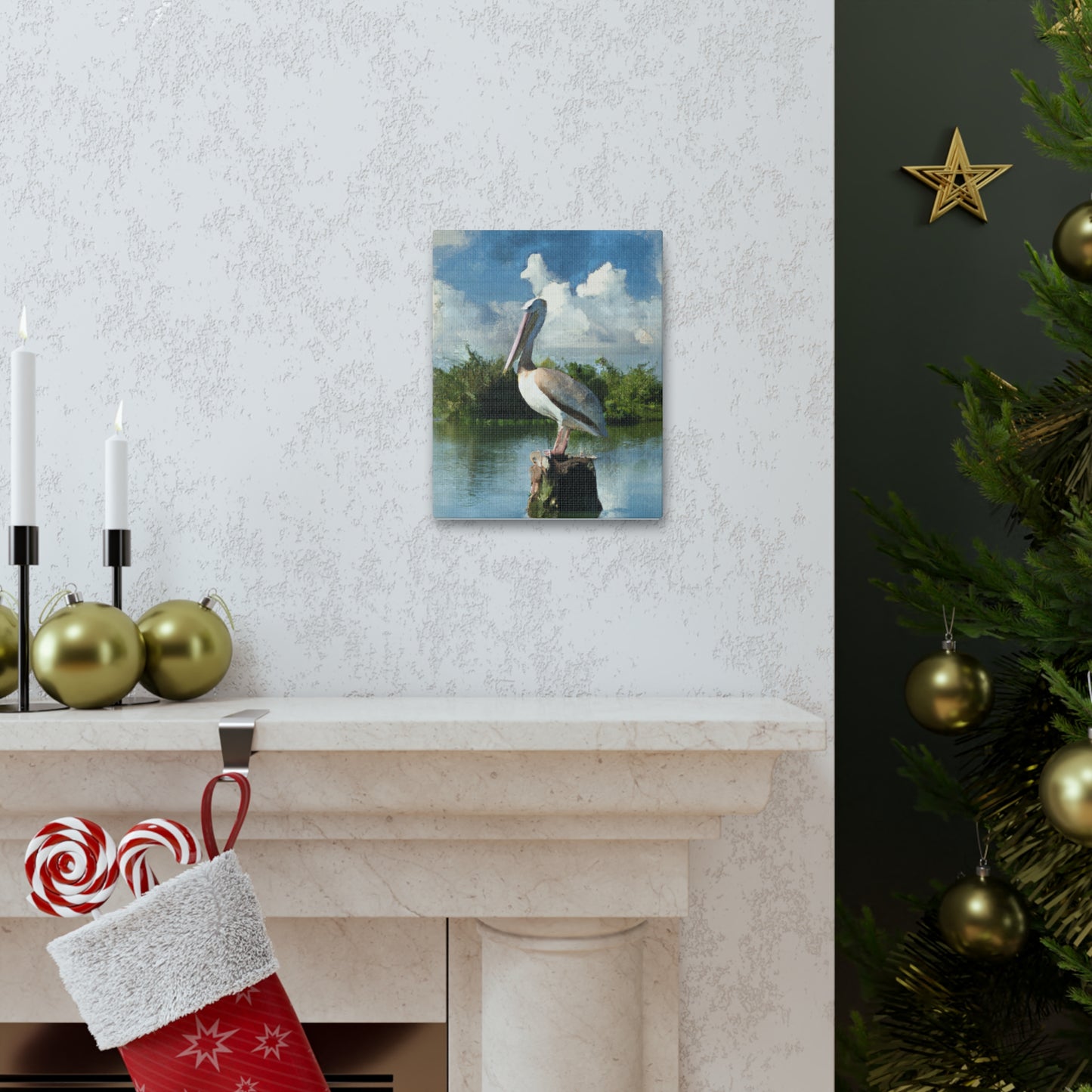 Wetland Pelican Dream. - Canvas