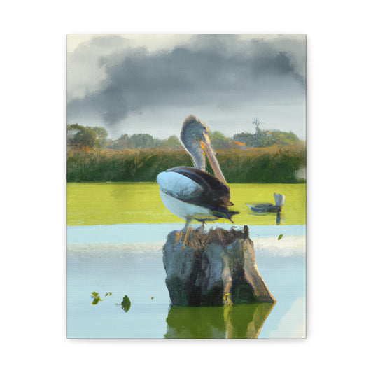 Aquatic Pelican Dream. - Canvas