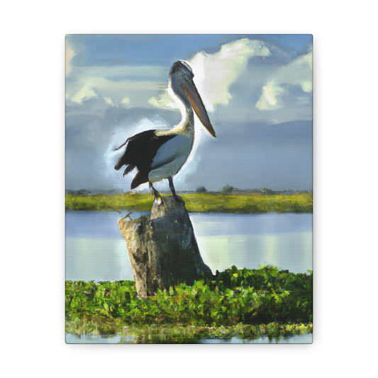 "Aqua Pelican Epic." - Canvas