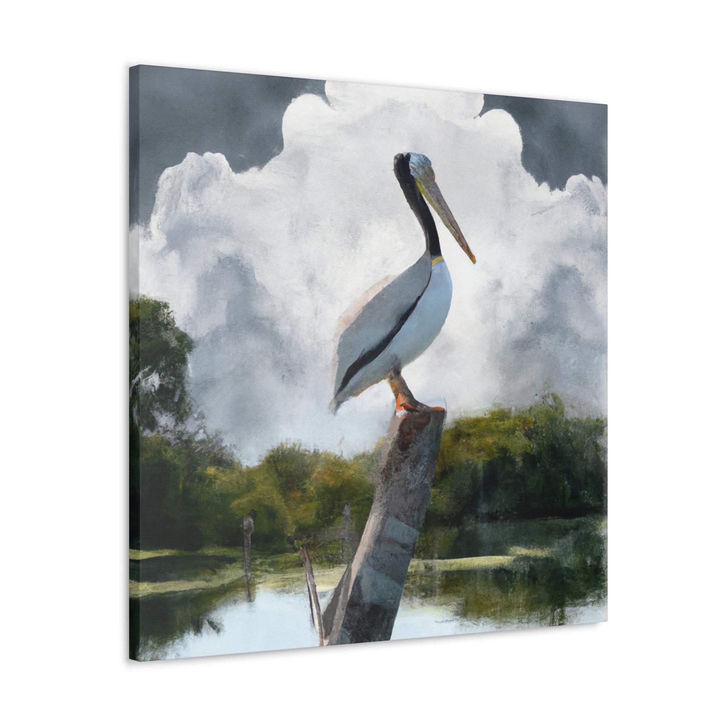Marshy Pelican Sky. - Canvas