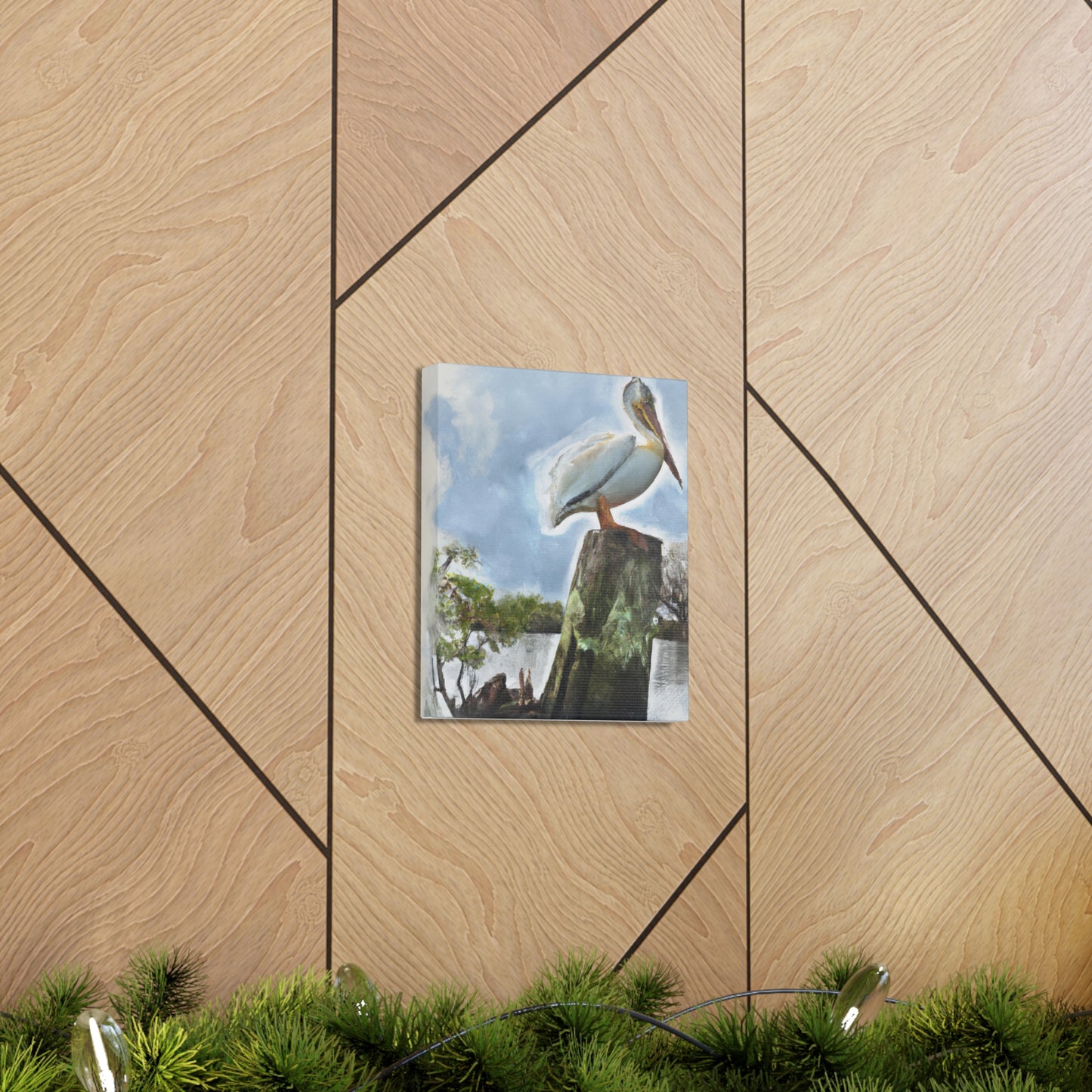 Aquatic Pelican Sunset - Canvas
