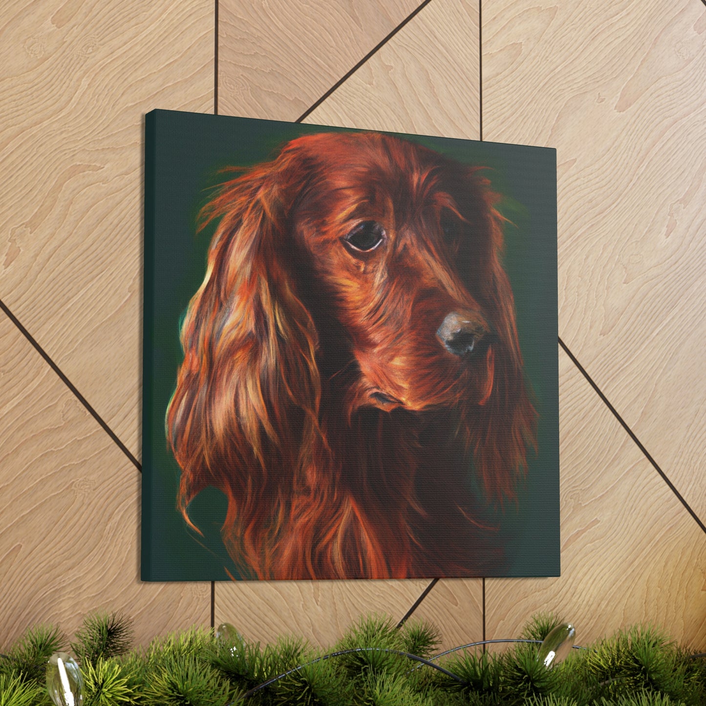 Vibrant Emerald Setter - Canvas