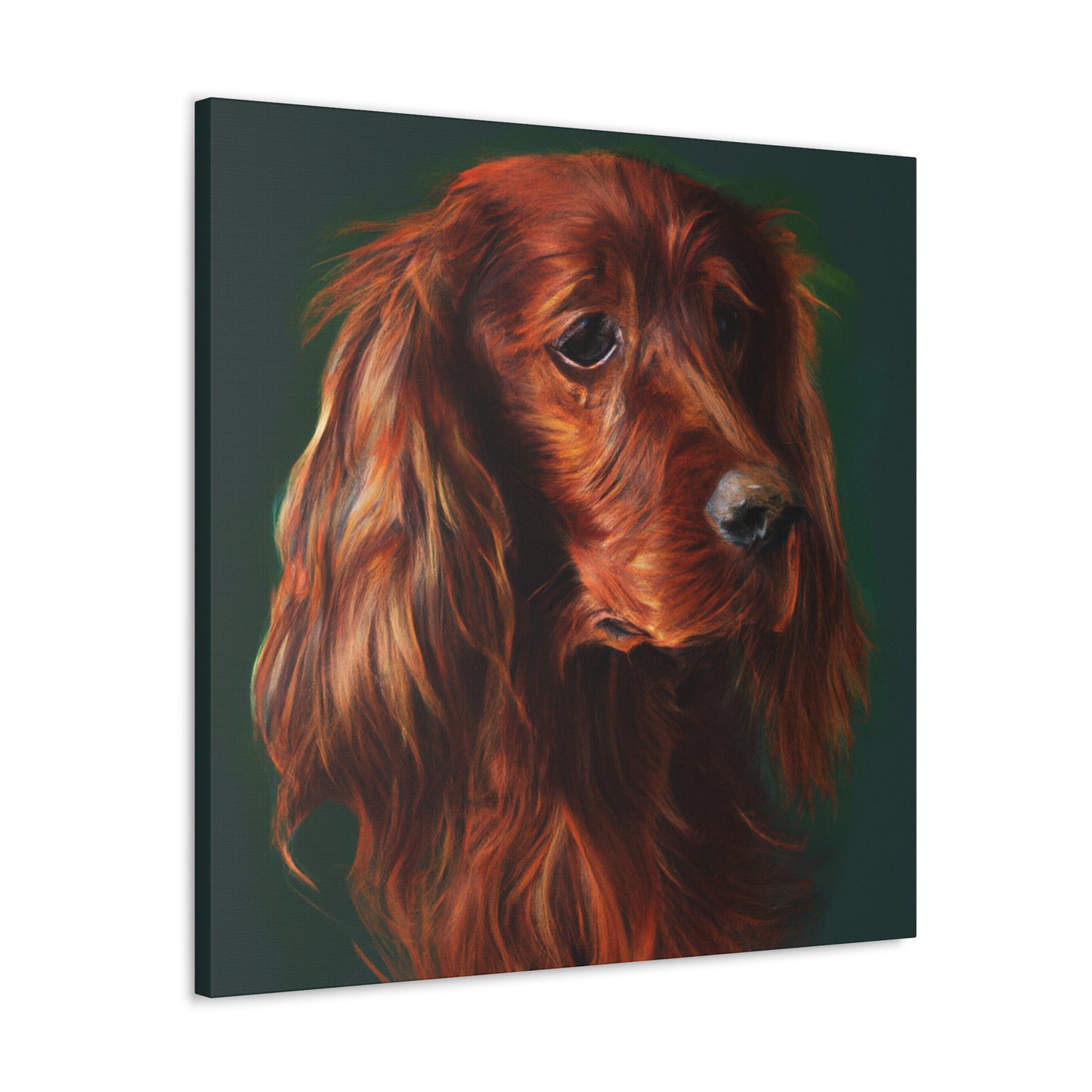 Vibrant Emerald Setter - Canvas