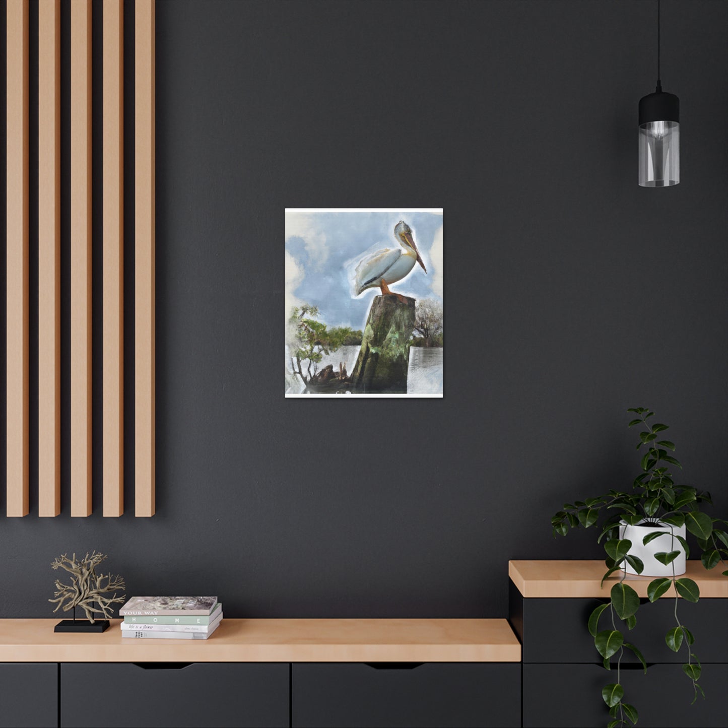 Aquatic Pelican Sunset - Canvas