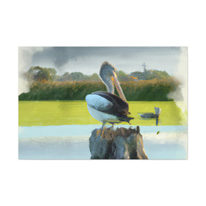 Aquatic Pelican Dream. - Canvas