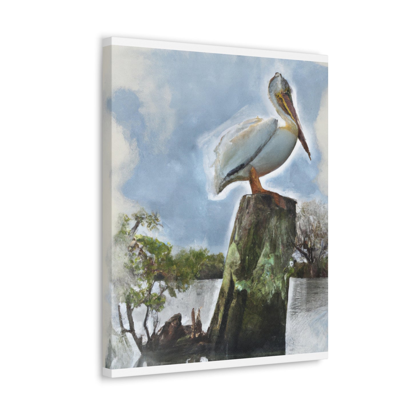 Aquatic Pelican Sunset - Canvas