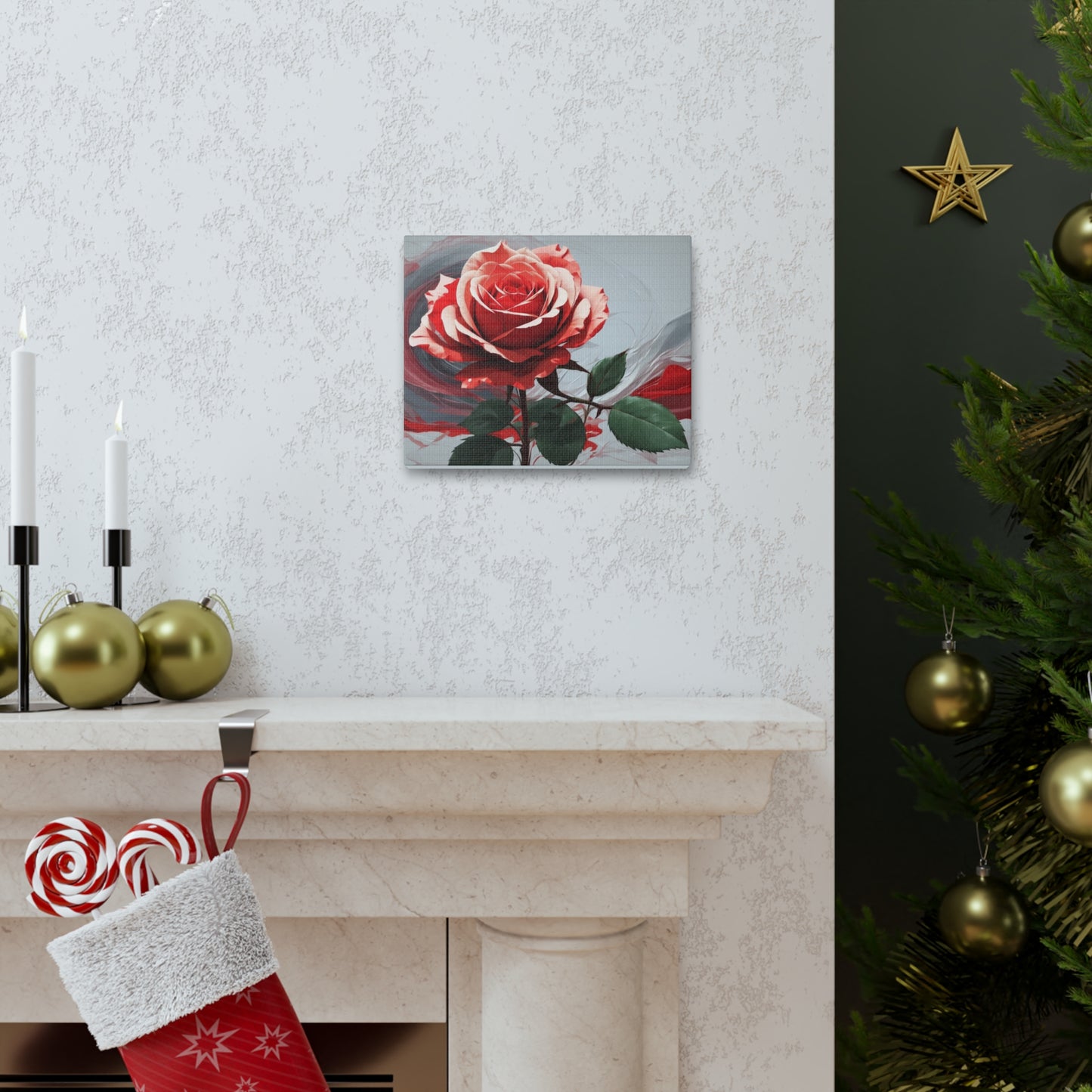 Red Rose Splendor - Canvas
