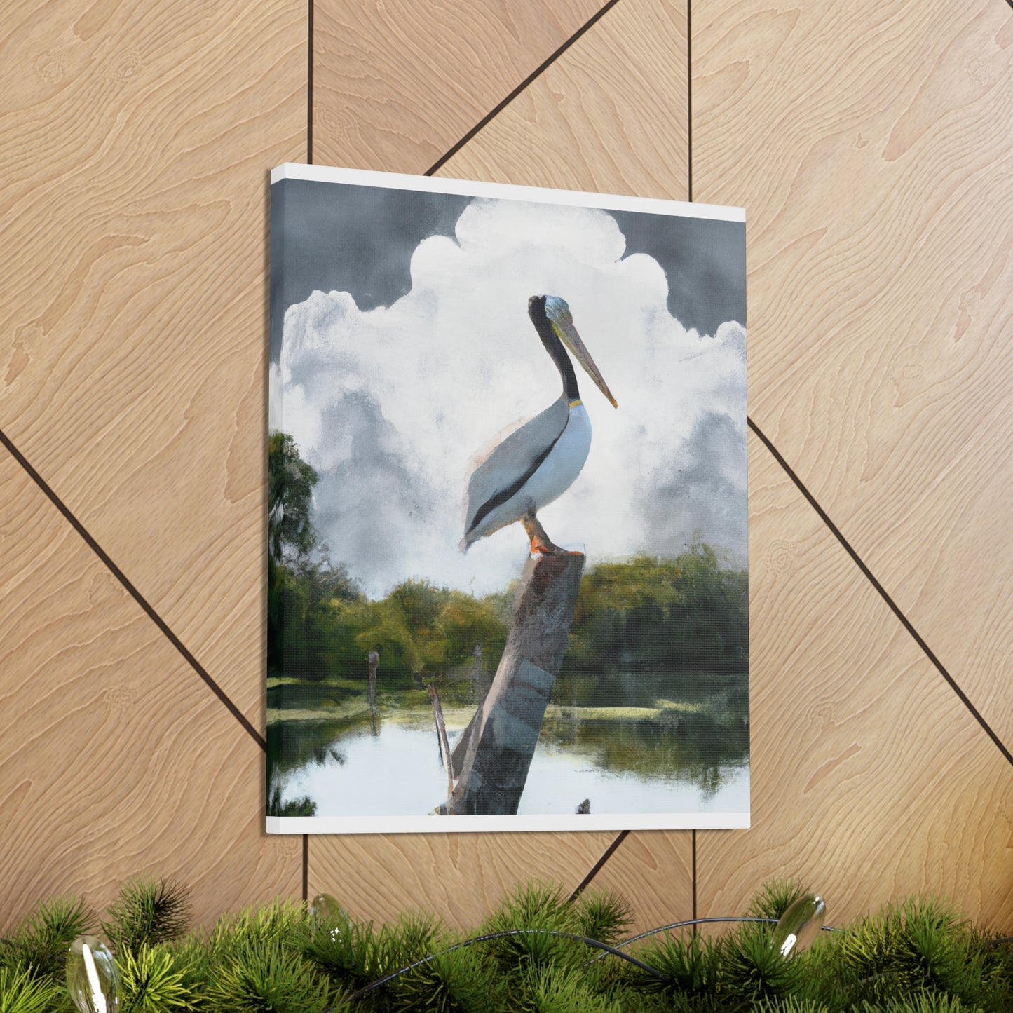 Marshy Pelican Sky. - Canvas