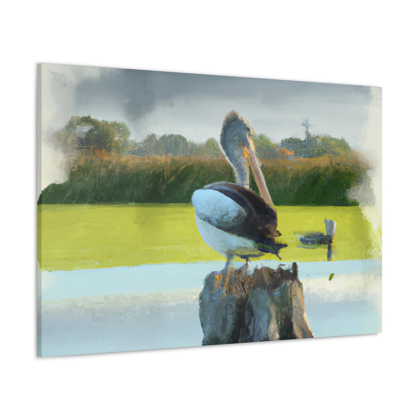 Aquatic Pelican Dream. - Canvas