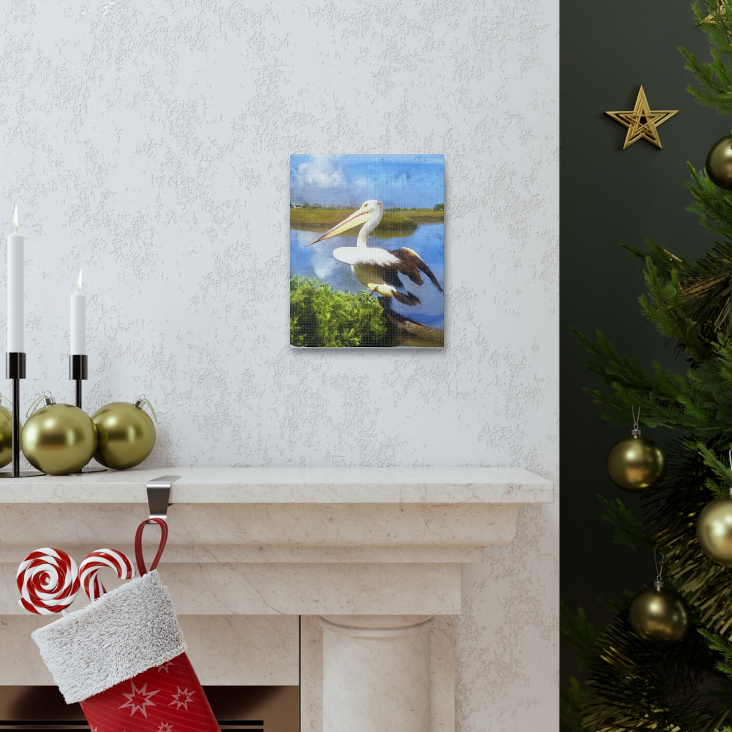 Mystic Marsh Pelican - Canvas