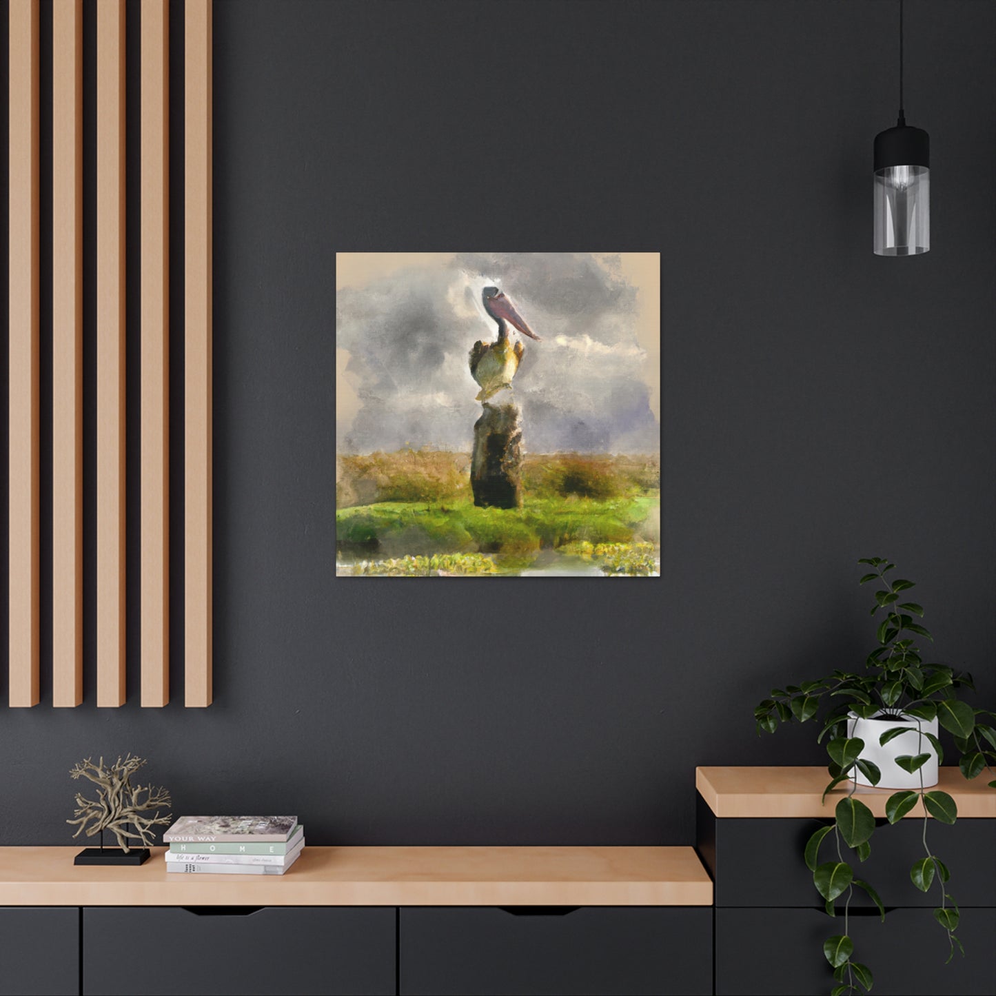 Marshy Pelican Vista - Canvas