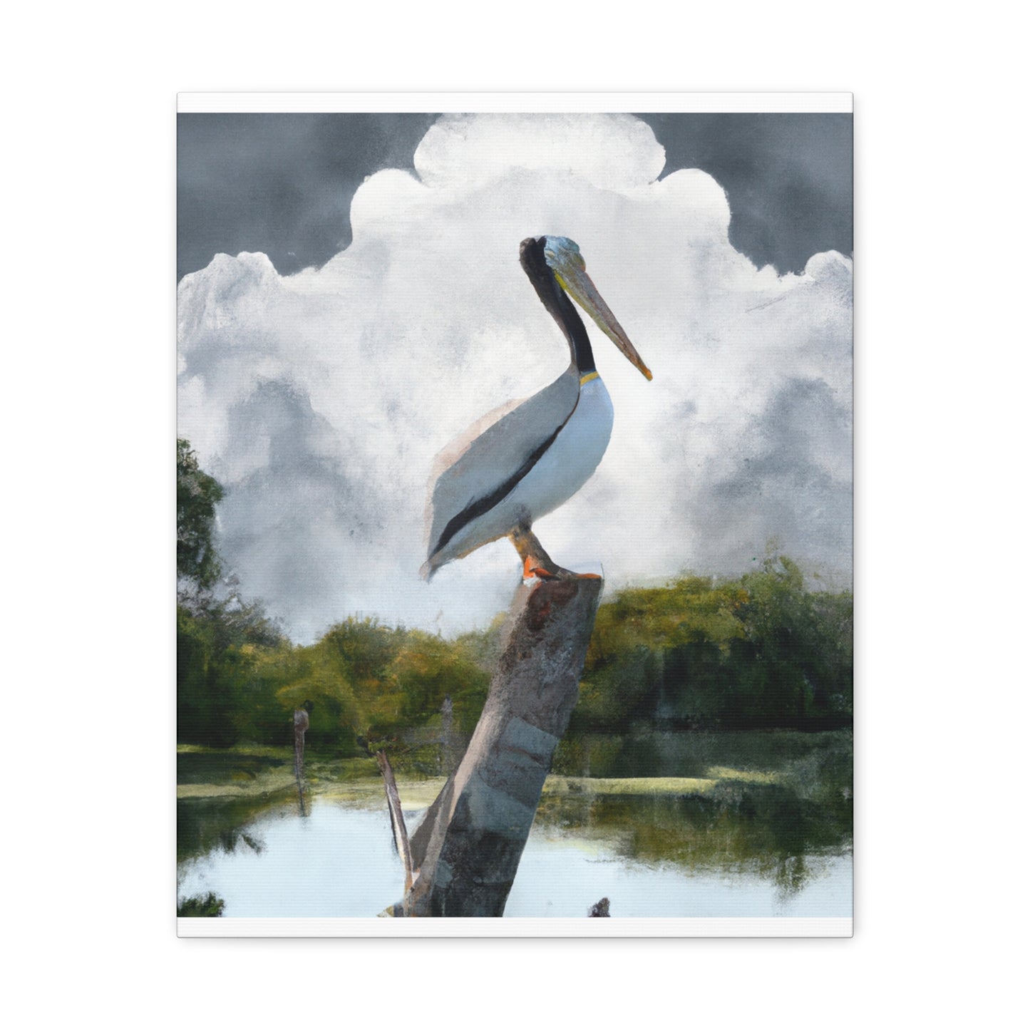 Marshy Pelican Sky. - Canvas