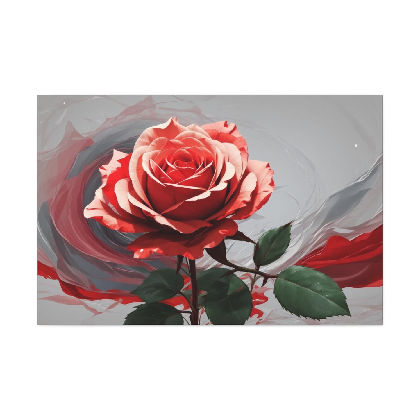 Red Rose Splendor - Canvas