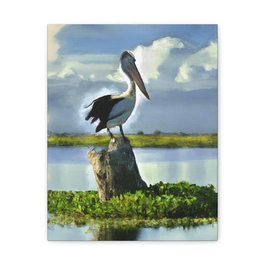 "Aqua Pelican Epic." - Canvas