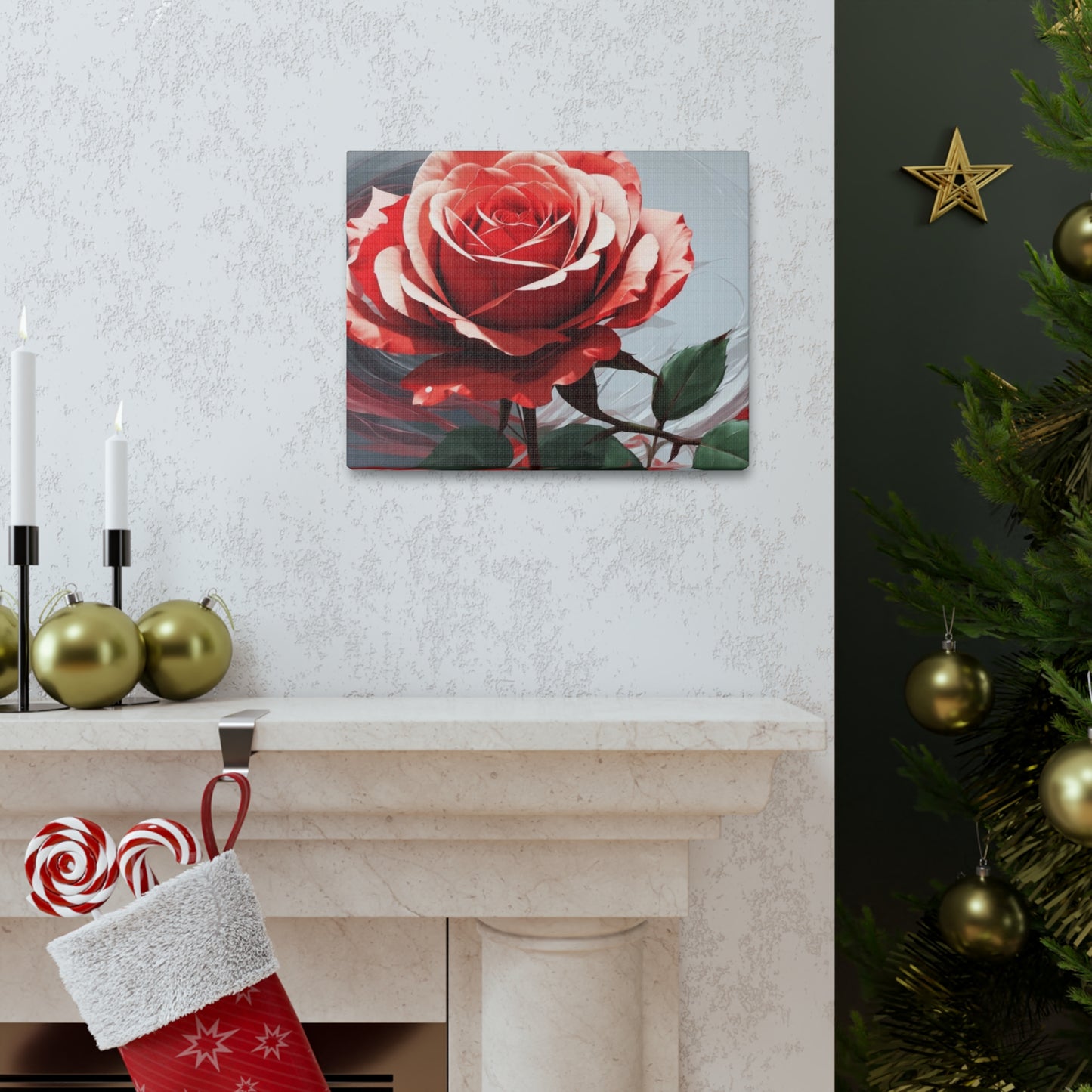 Red Rose Splendor - Canvas