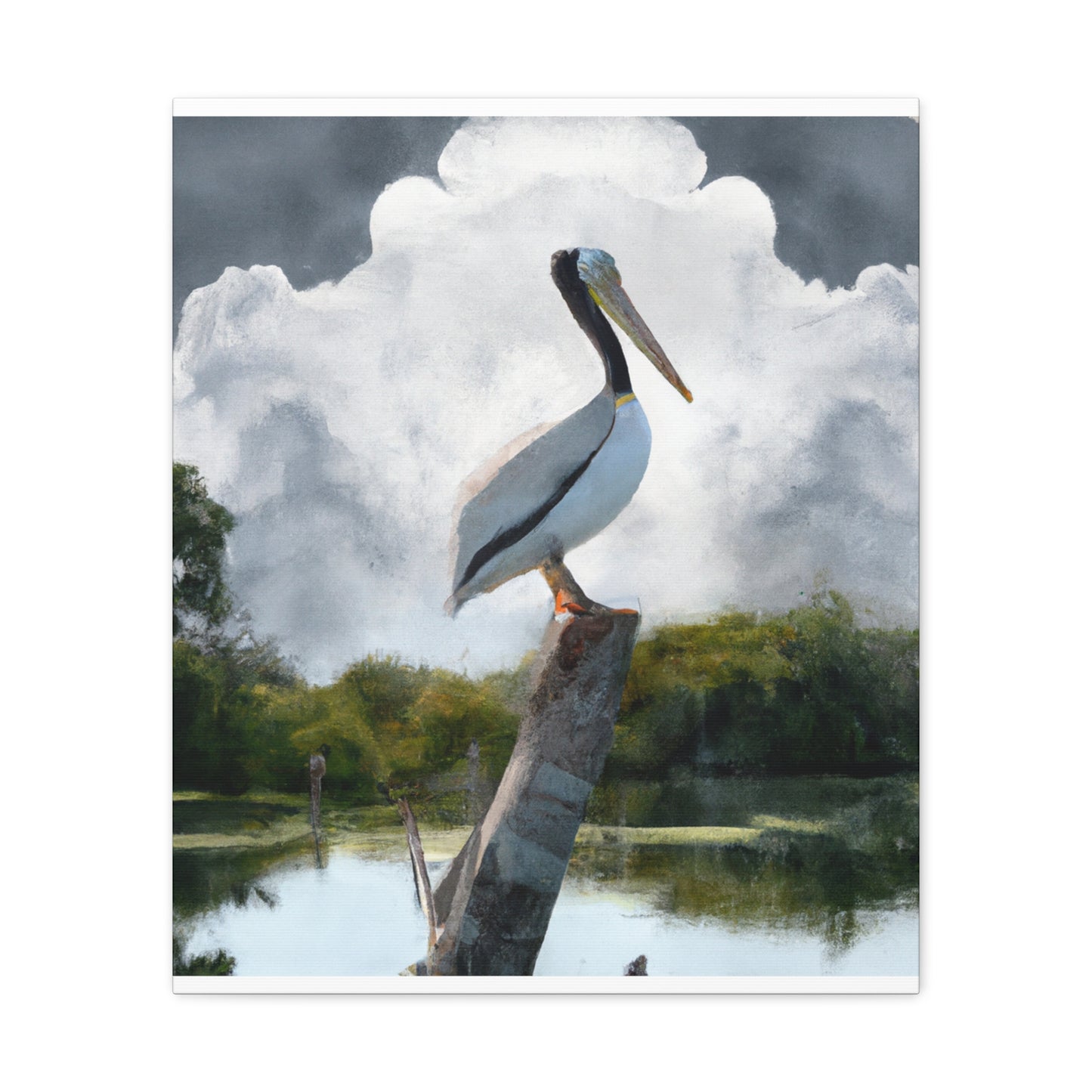 Marshy Pelican Sky. - Canvas
