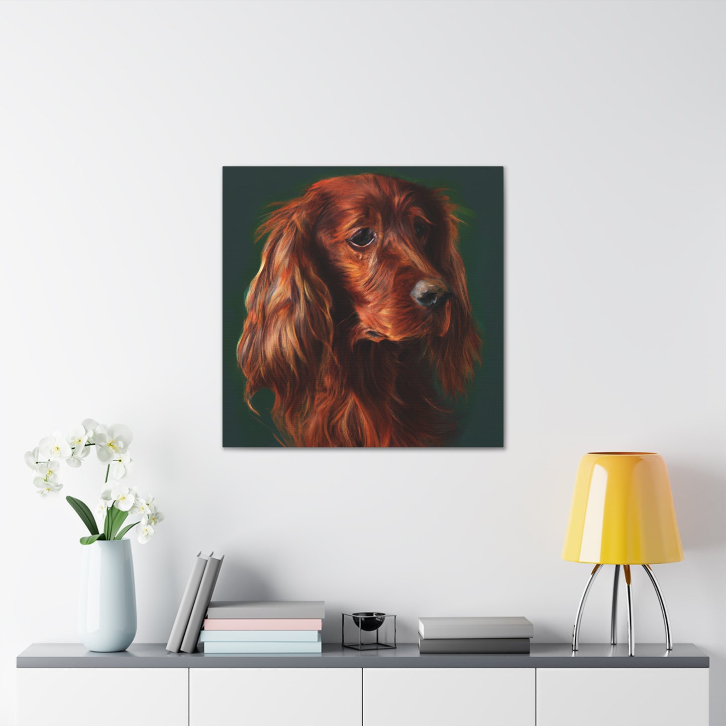 Vibrant Emerald Setter - Canvas