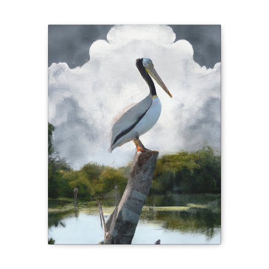 Marshy Pelican Sky. - Canvas