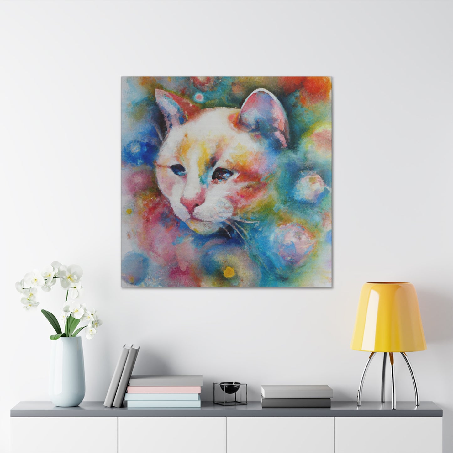 Flowered Feline - Canvas